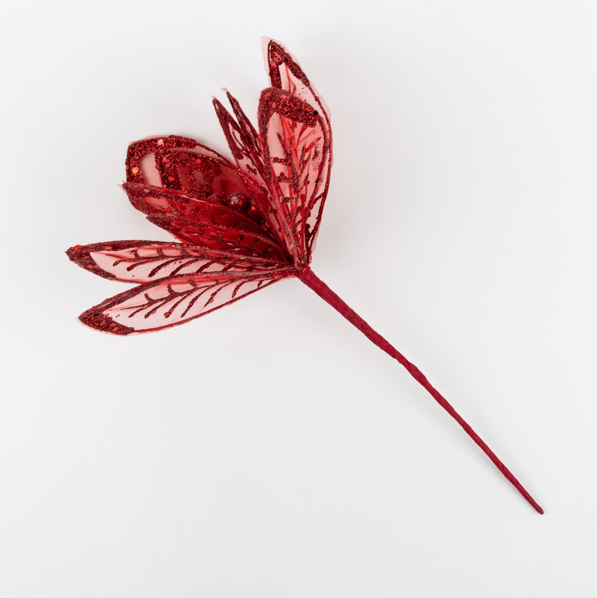 Flor decorativa roja 30cm