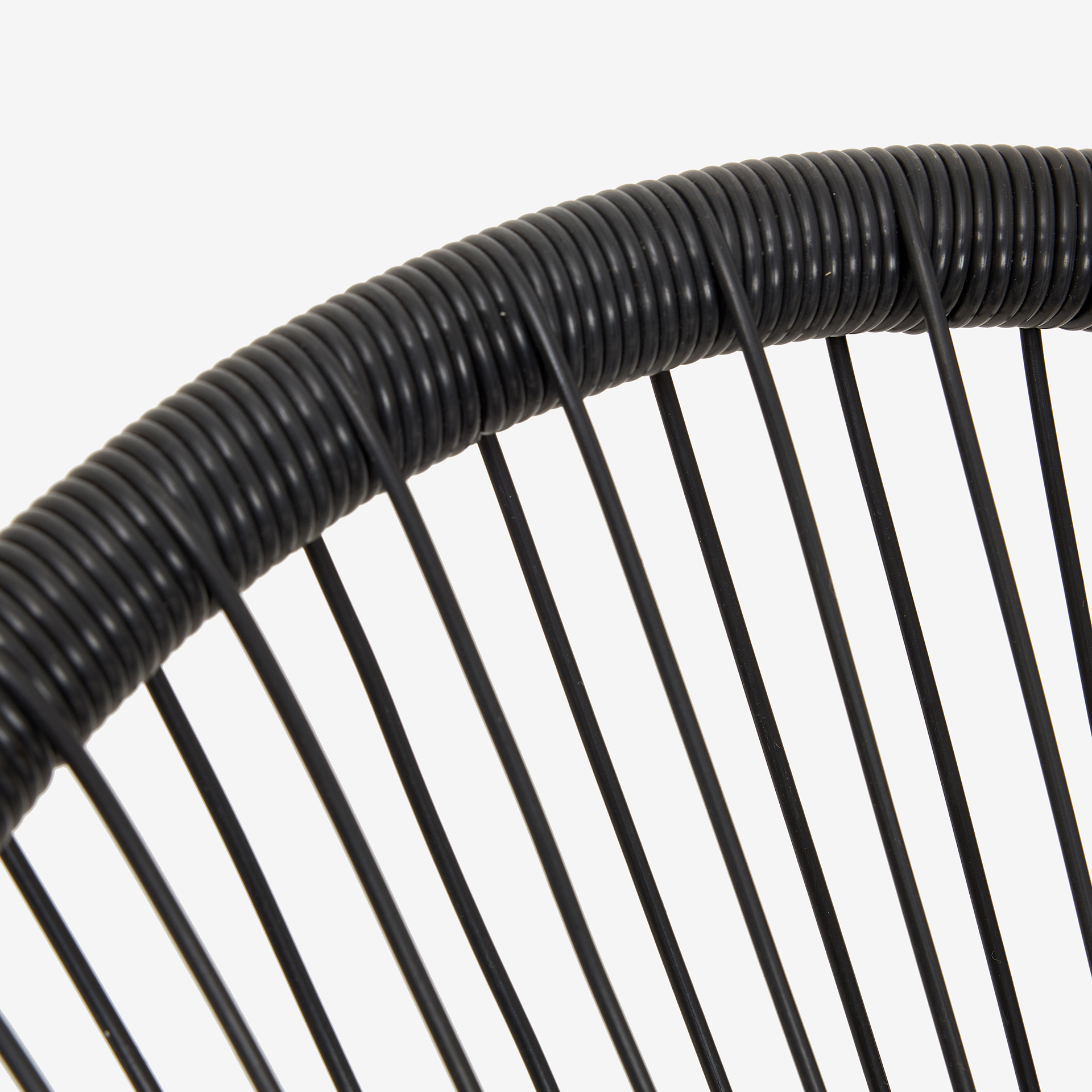 Silla de jardín de ratán sintético y acero negro Acapulco 72x90x83cm