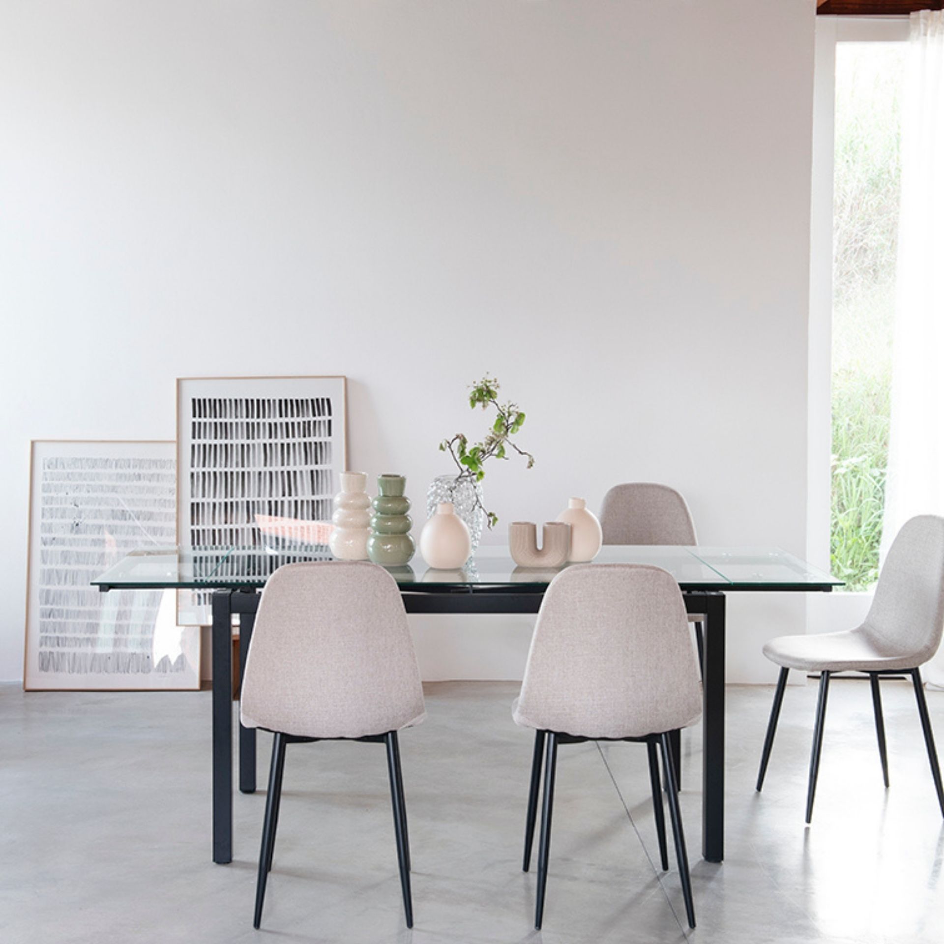 Mesa de comedor extensible de cristal Praga 200/140x80x76cm