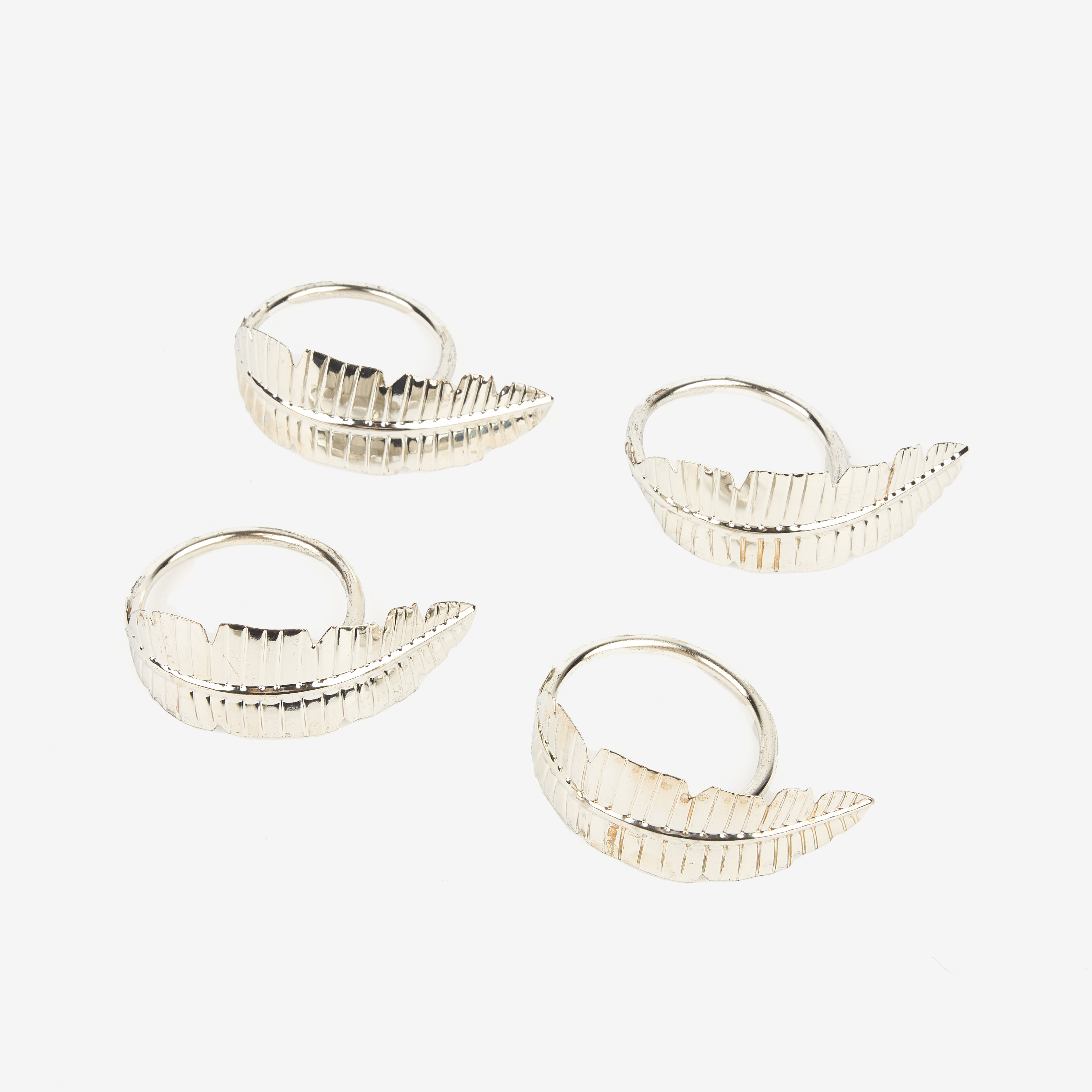 Set de 4 servilleteros de metal plateados