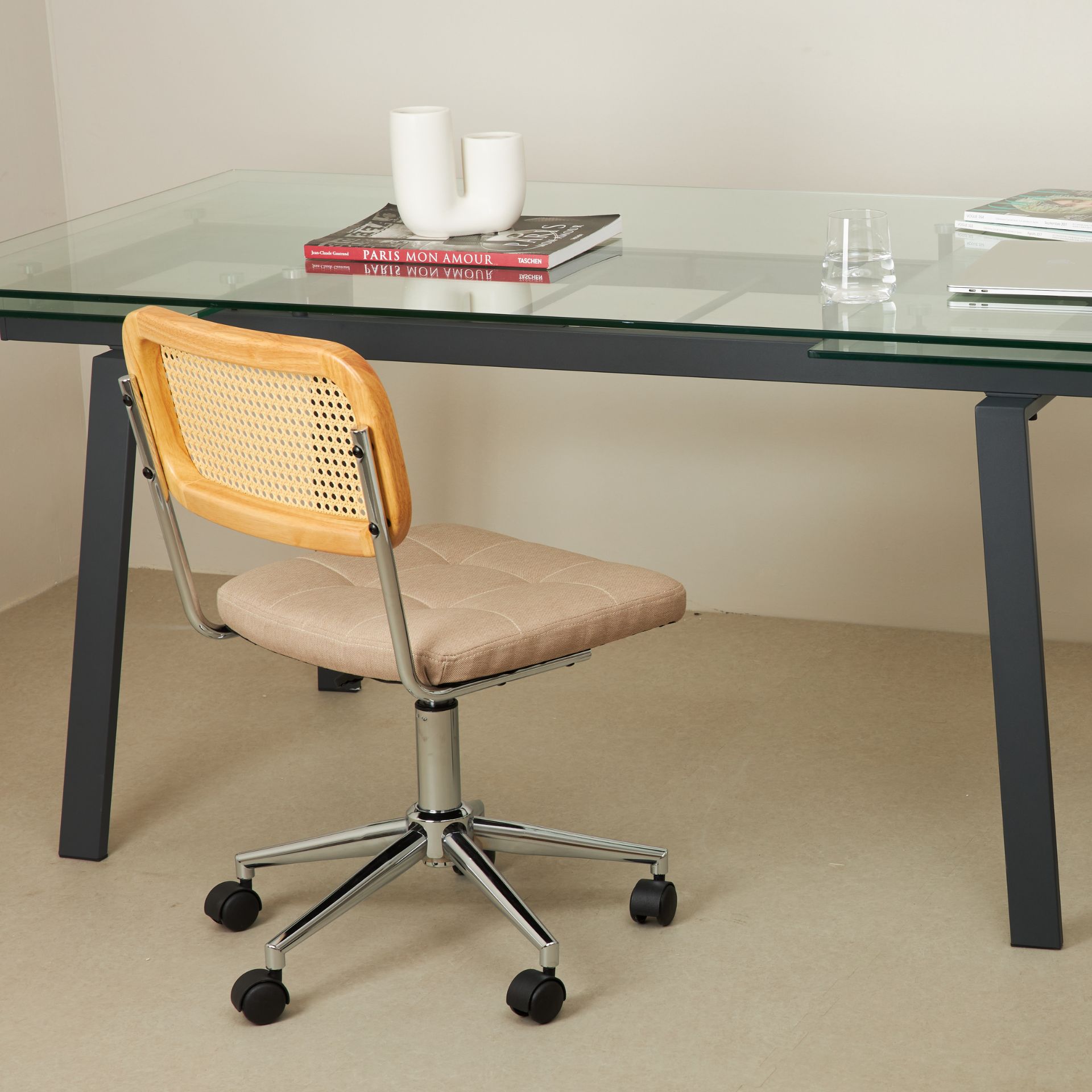 Mesa de comedor de cristal extensible Dallas 160/240x90x75cm