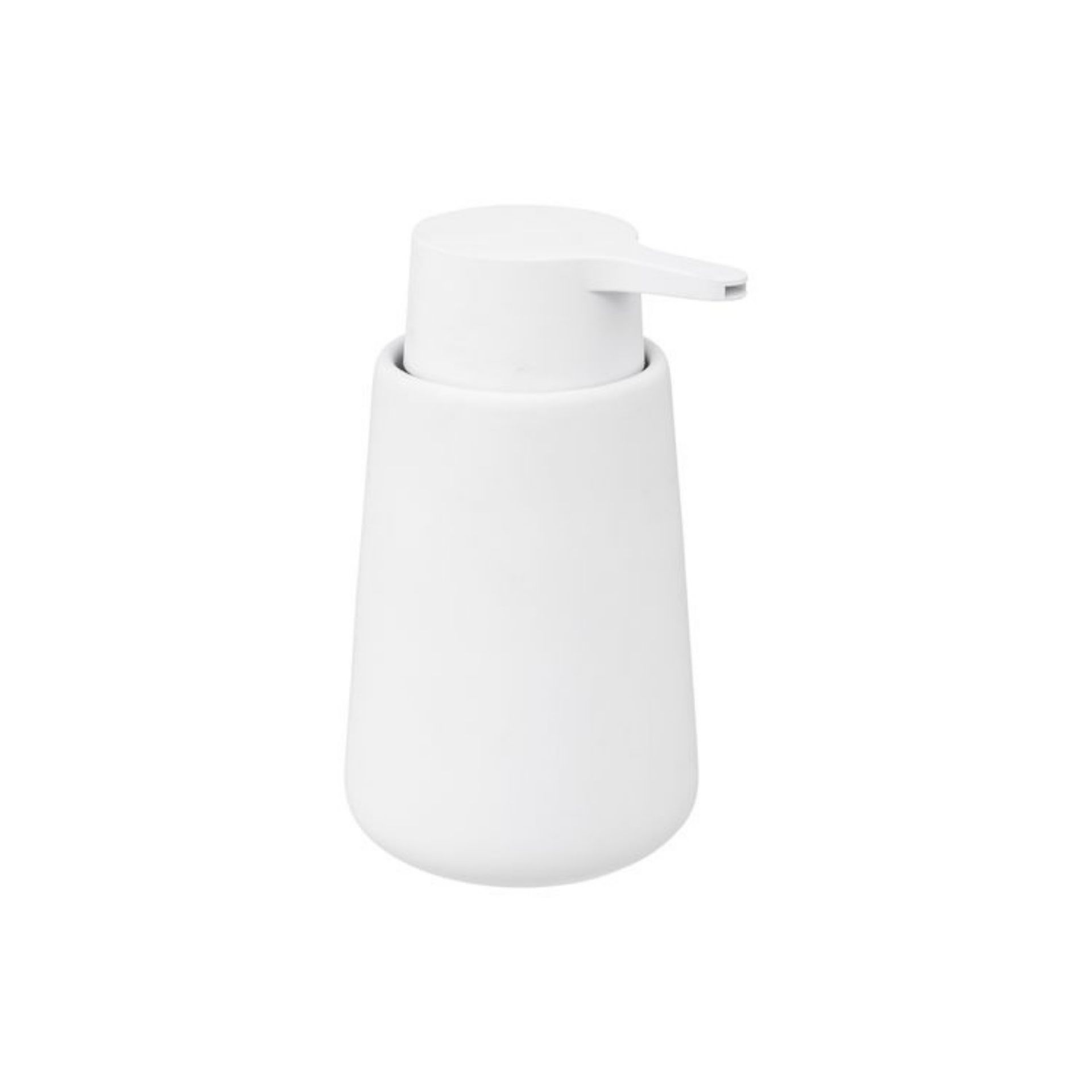 Dispensador de jabón de baño de cerámica blanco Daia Ø8x14,8cm