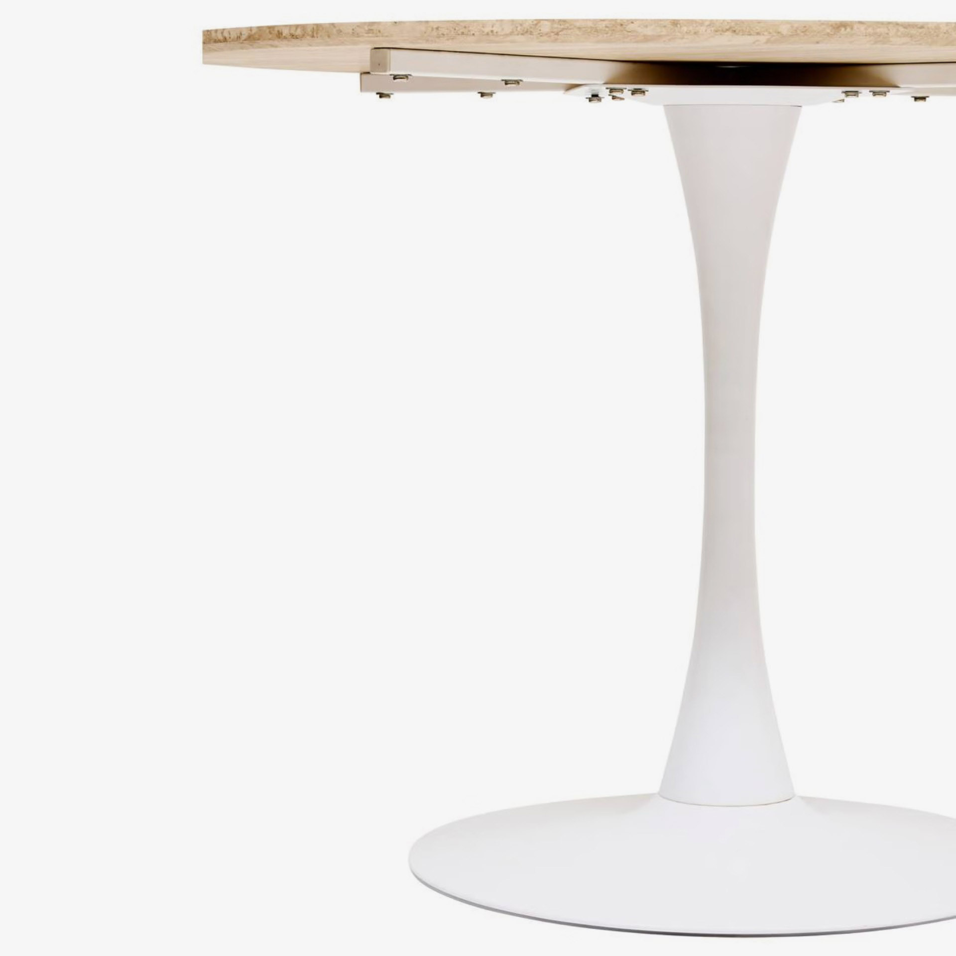 Mesa de comedor blanca de madera efecto travertino Joran &Oslash;102cm 