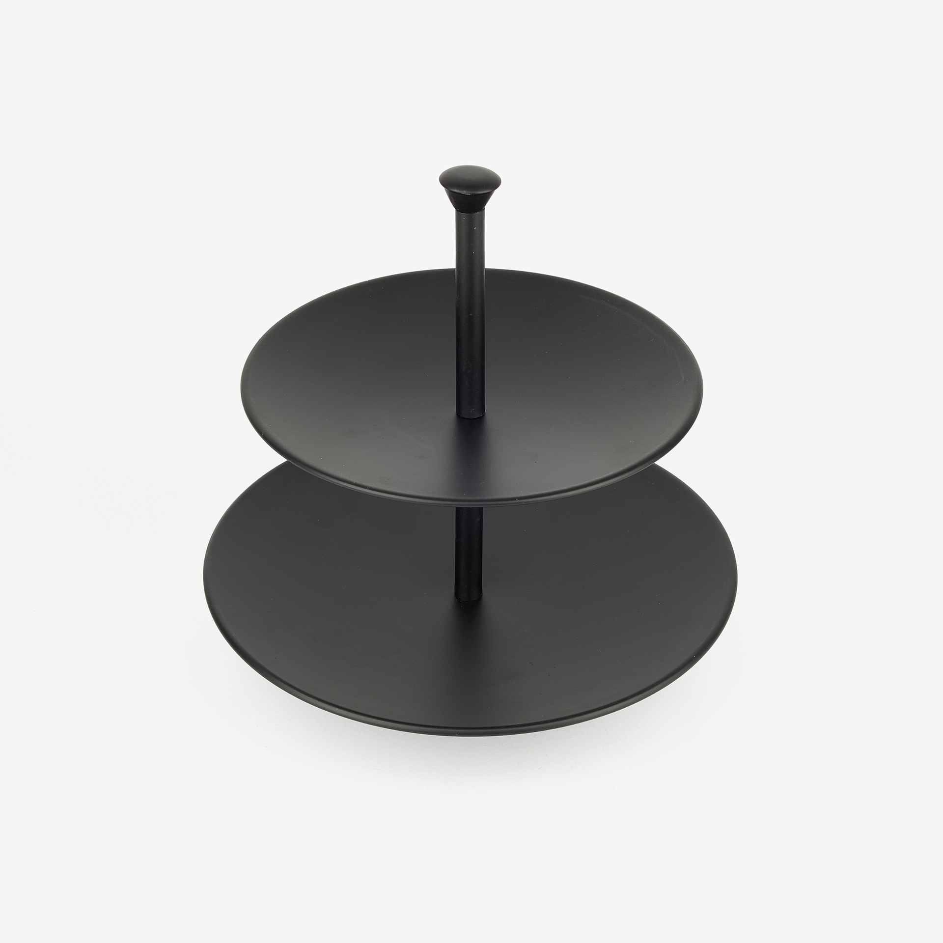 Expositor de porcelana de 2 pisos negro 30cm