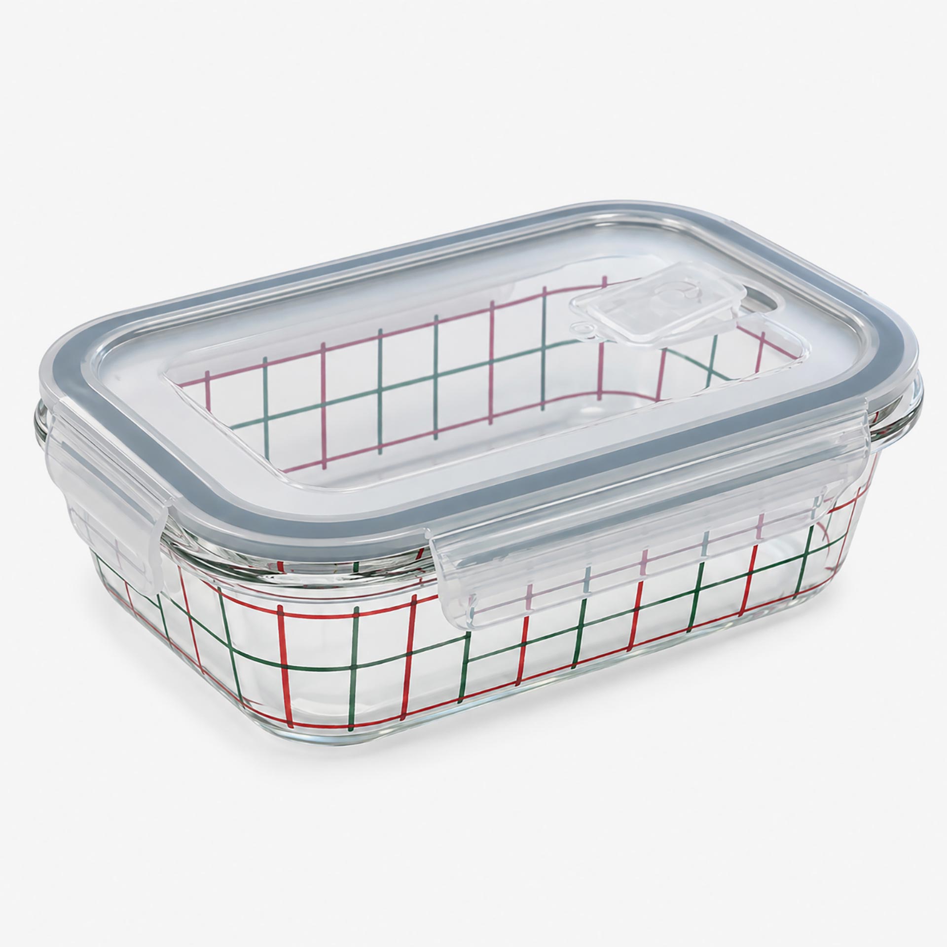 Recipiente herm&eacute;tico rectangular de vidrio Trama 104cl