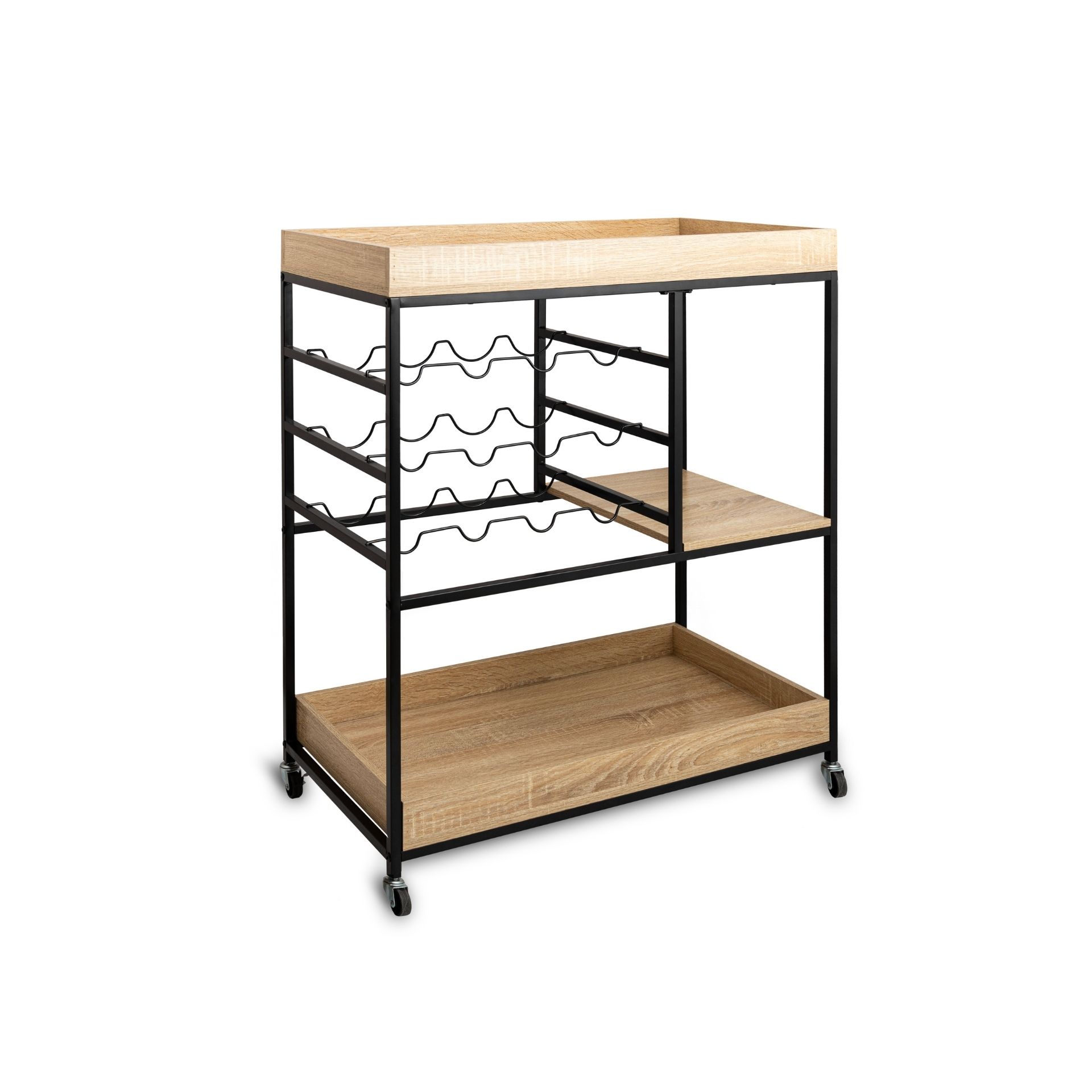 Camarera de acero y madera MDF Bruno 75x40x92