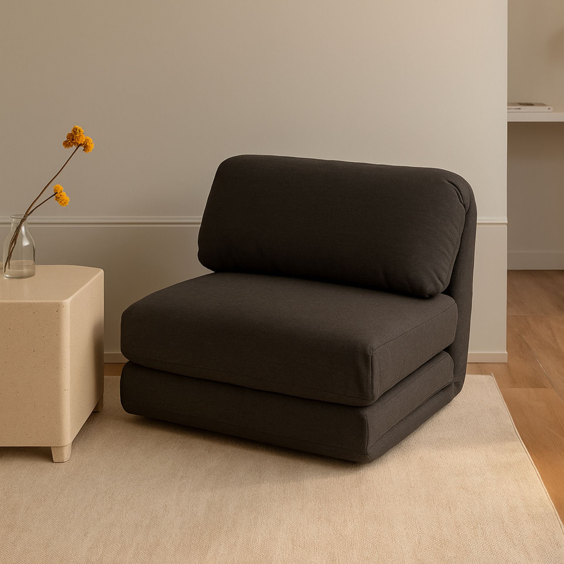 Sofá cama individual gris Ibon 78x82x58cm