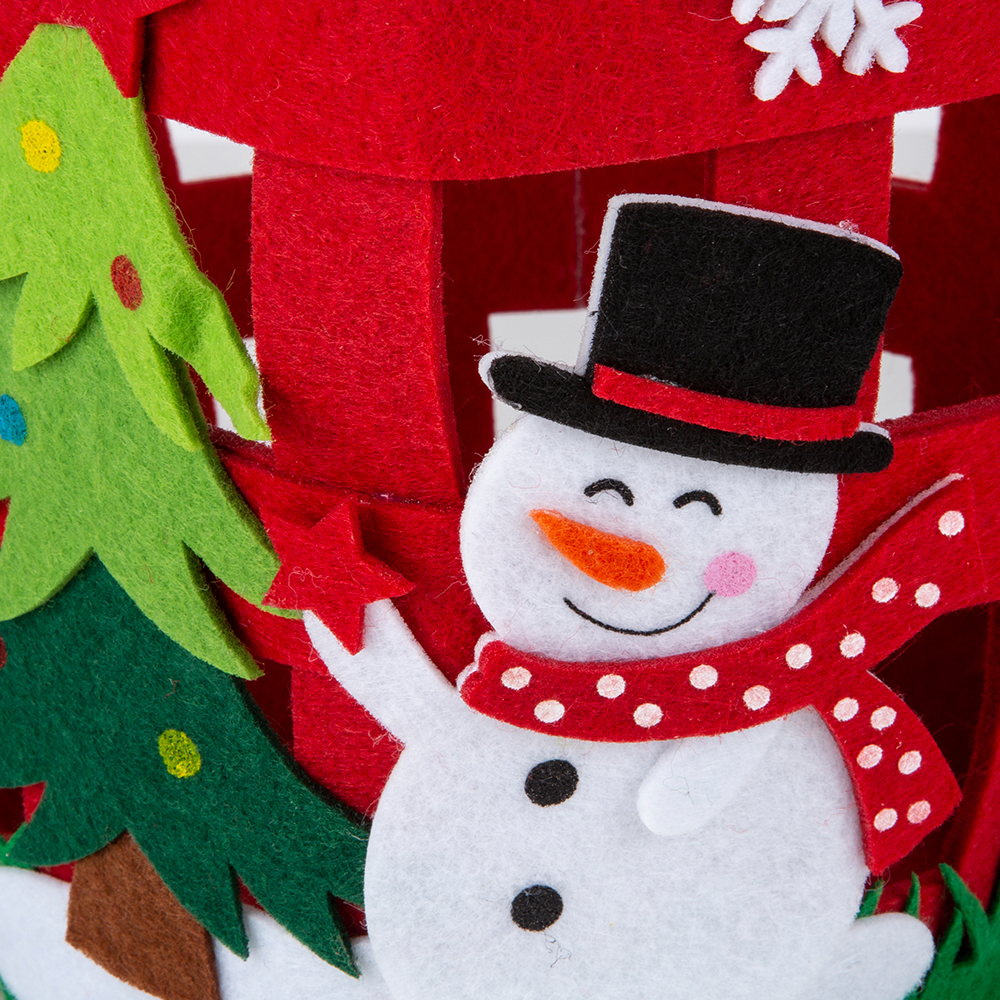 Portamaceta mu&ntilde;eco nieve fieltro