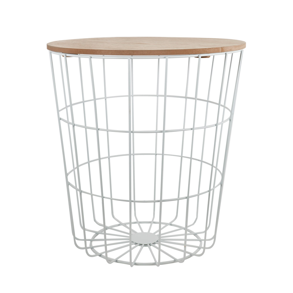 Mesa Auxiliar de madera con estructura metal