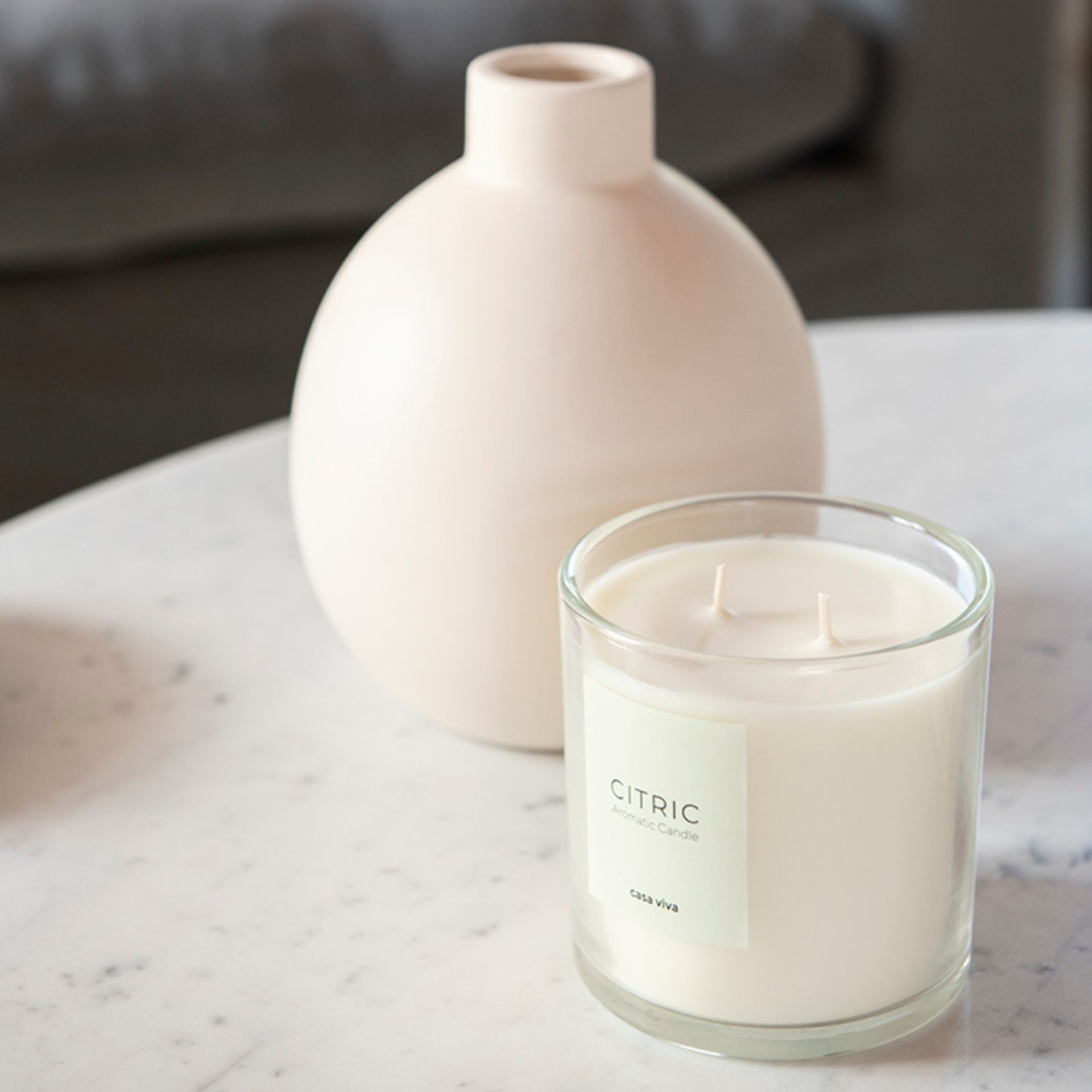 Jarr&oacute;n de dolomita beige Carel &Oslash;15x18cm