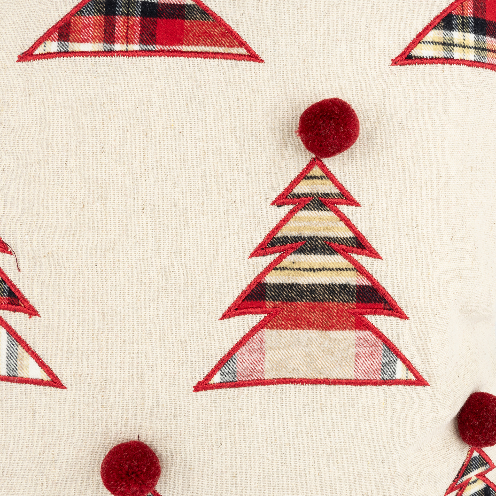 Funda de cojín tartán árboles 45x45cm