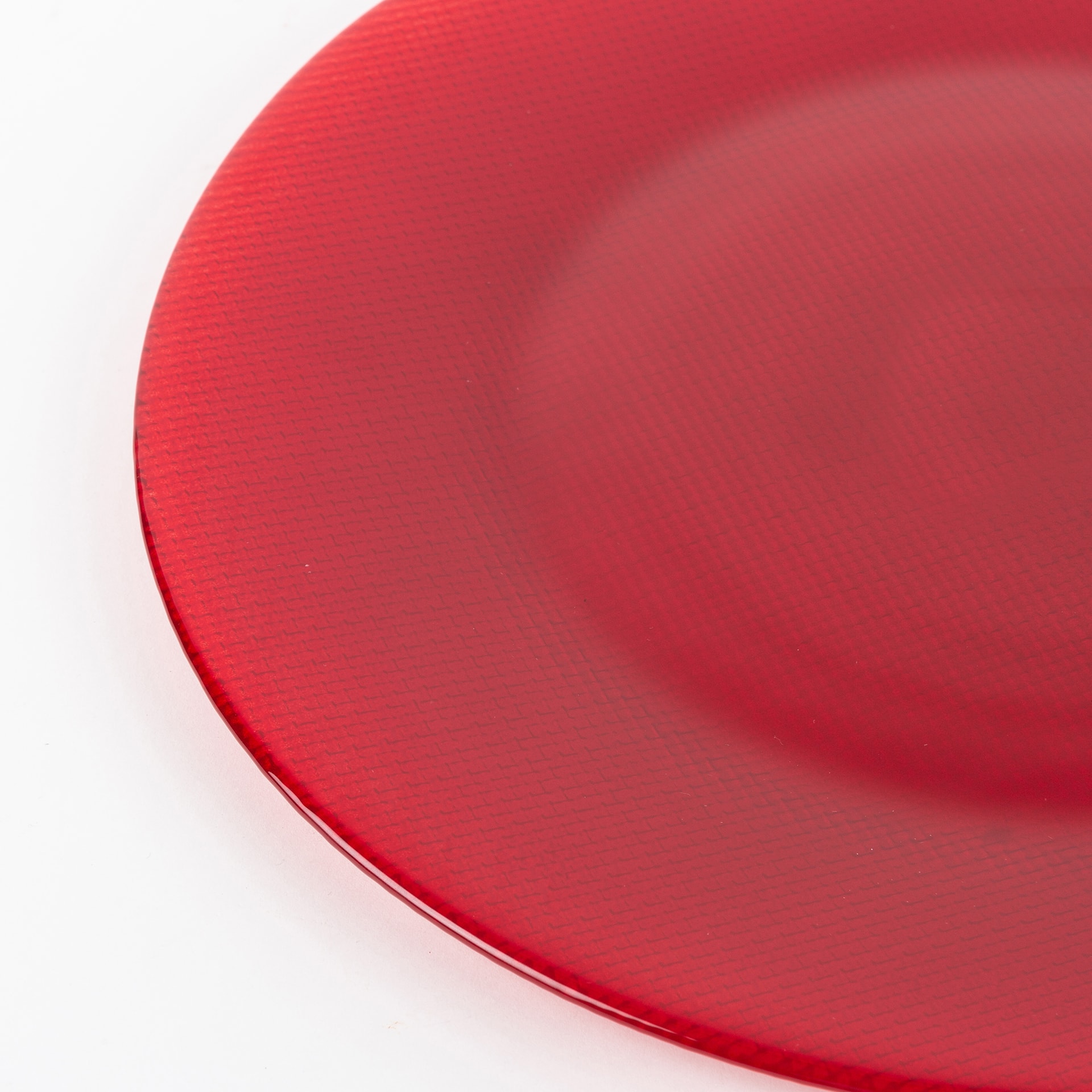 Bajo plato vidrio rojo Minca Ø31cm