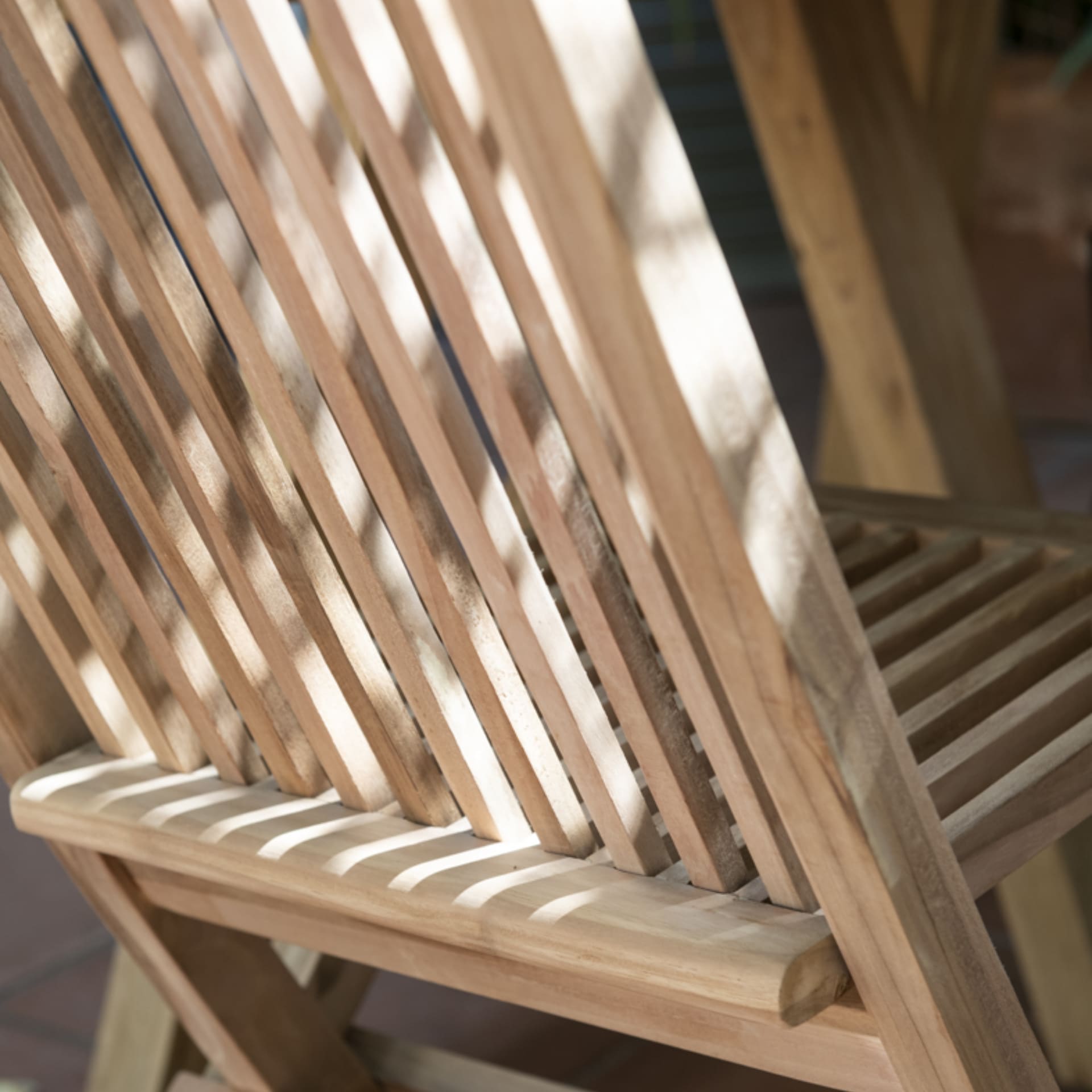 Silla de jardín plegable de madera de teca Azores 47x43cm
