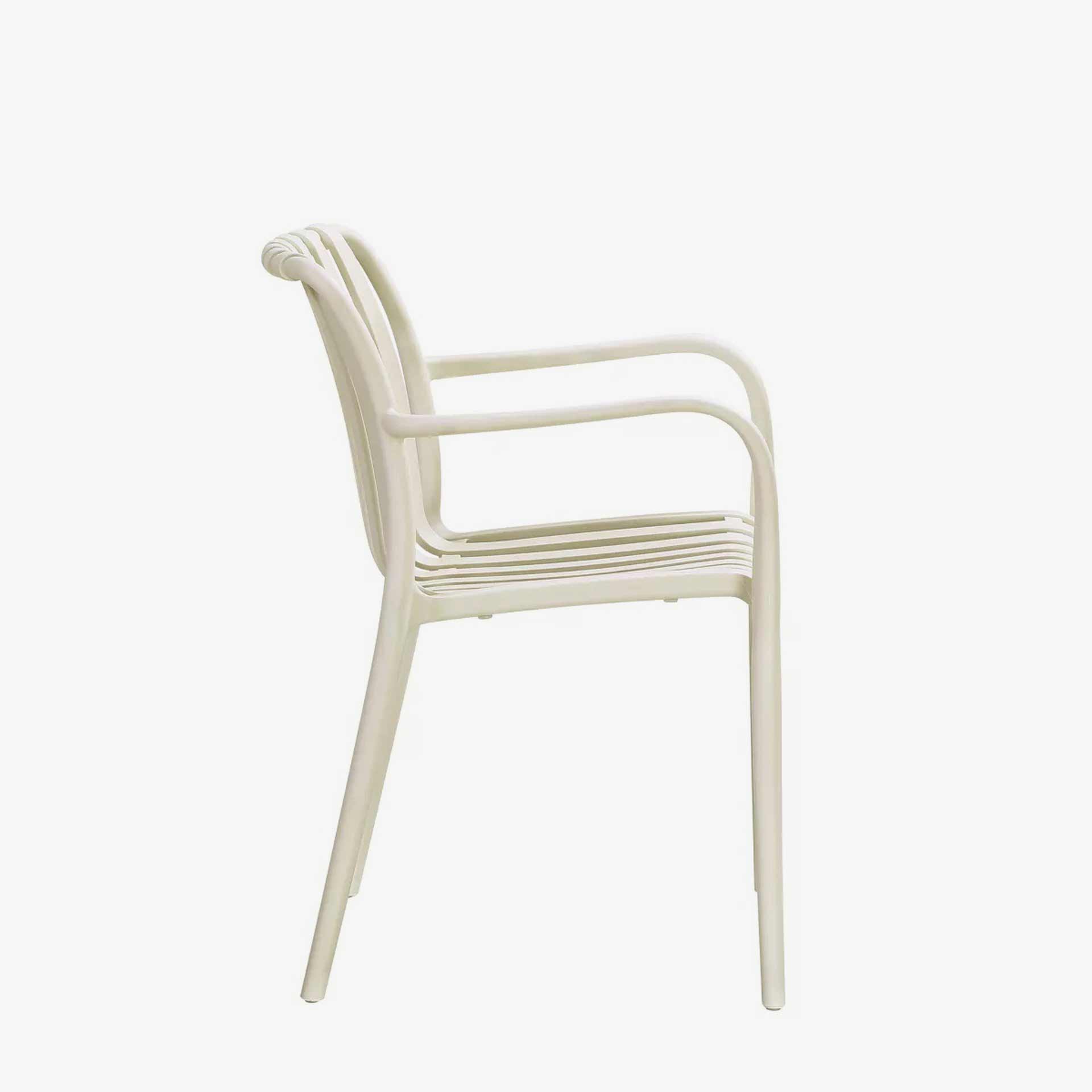 Silla de jard&iacute;n apilable de polipropileno crema Happel 59x55x81cm