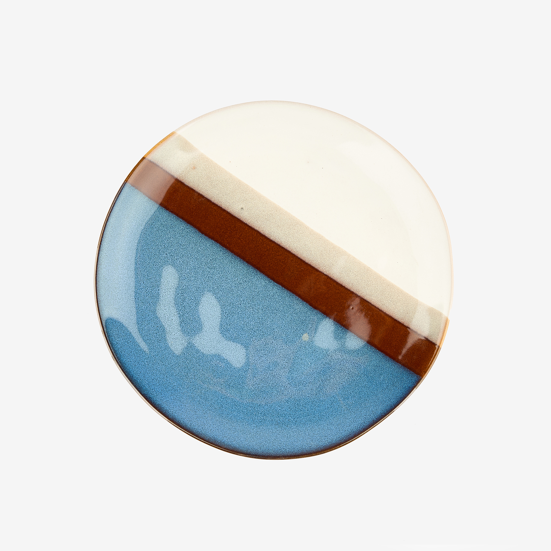 Plato de postre de cerámica azul Sotres Ø21cm