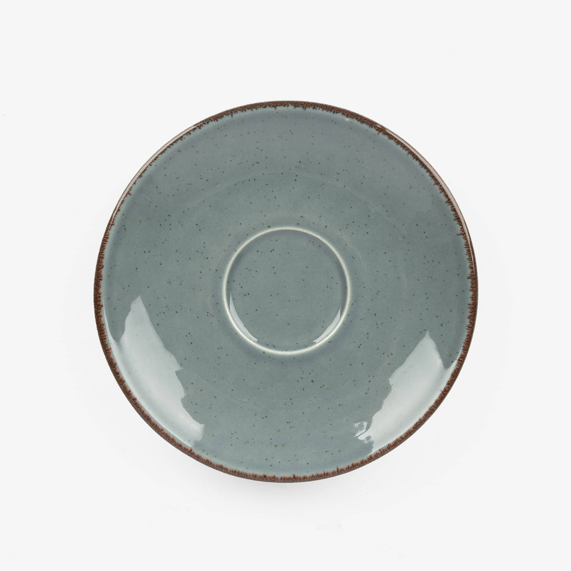 Taza de café con plato azul de porcelana Olite 9cl