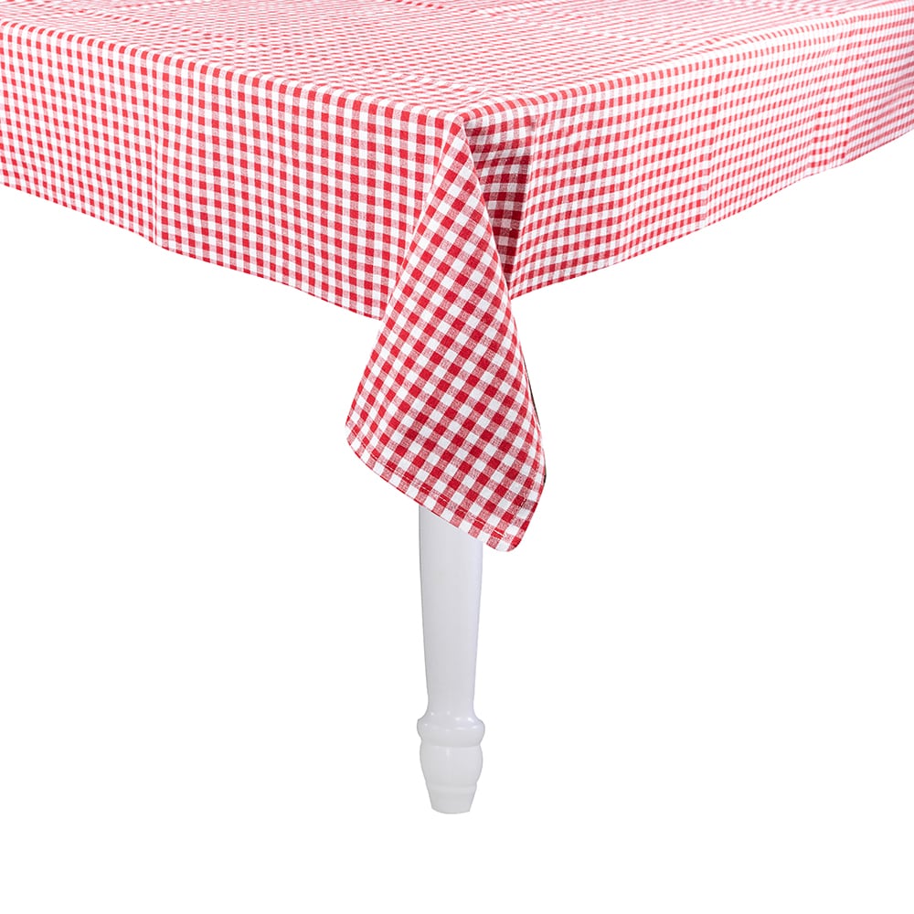 Mantel de algod&oacute;n vichy rojo 150x150cm
