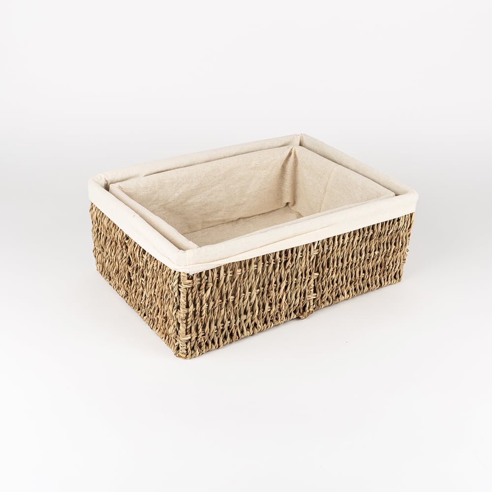 Cesta de fibra beige Seagrass