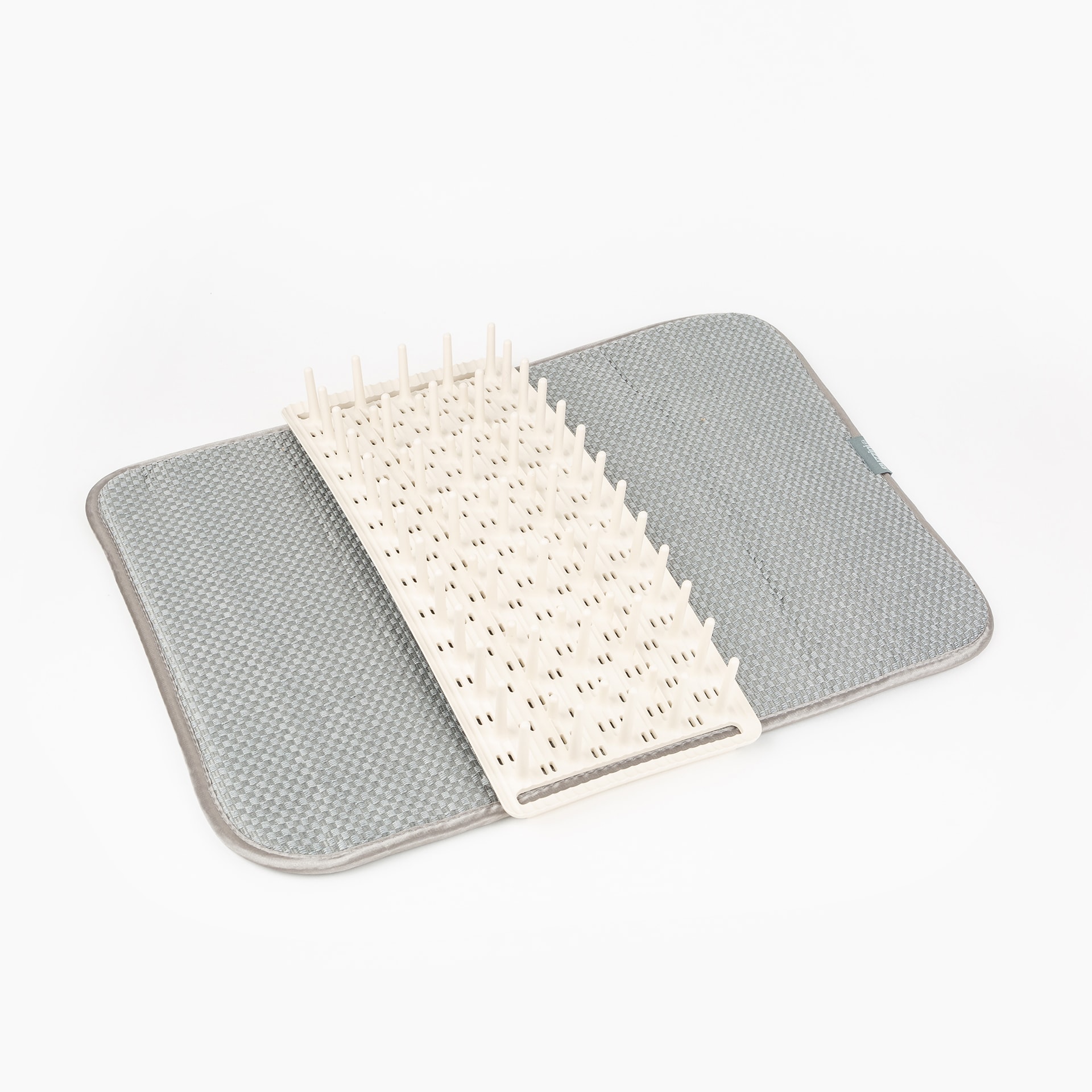 Escurreplatos con tapete blanco de plástico y poliéster Dry&Safe 55x42,5x 6,5cm - Guzzini