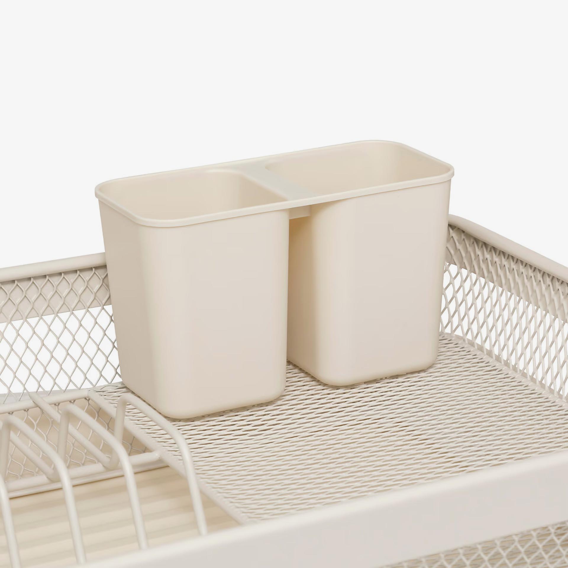Escurridor de platos 1 nivel de metal beige 43,5x32,5x14cm