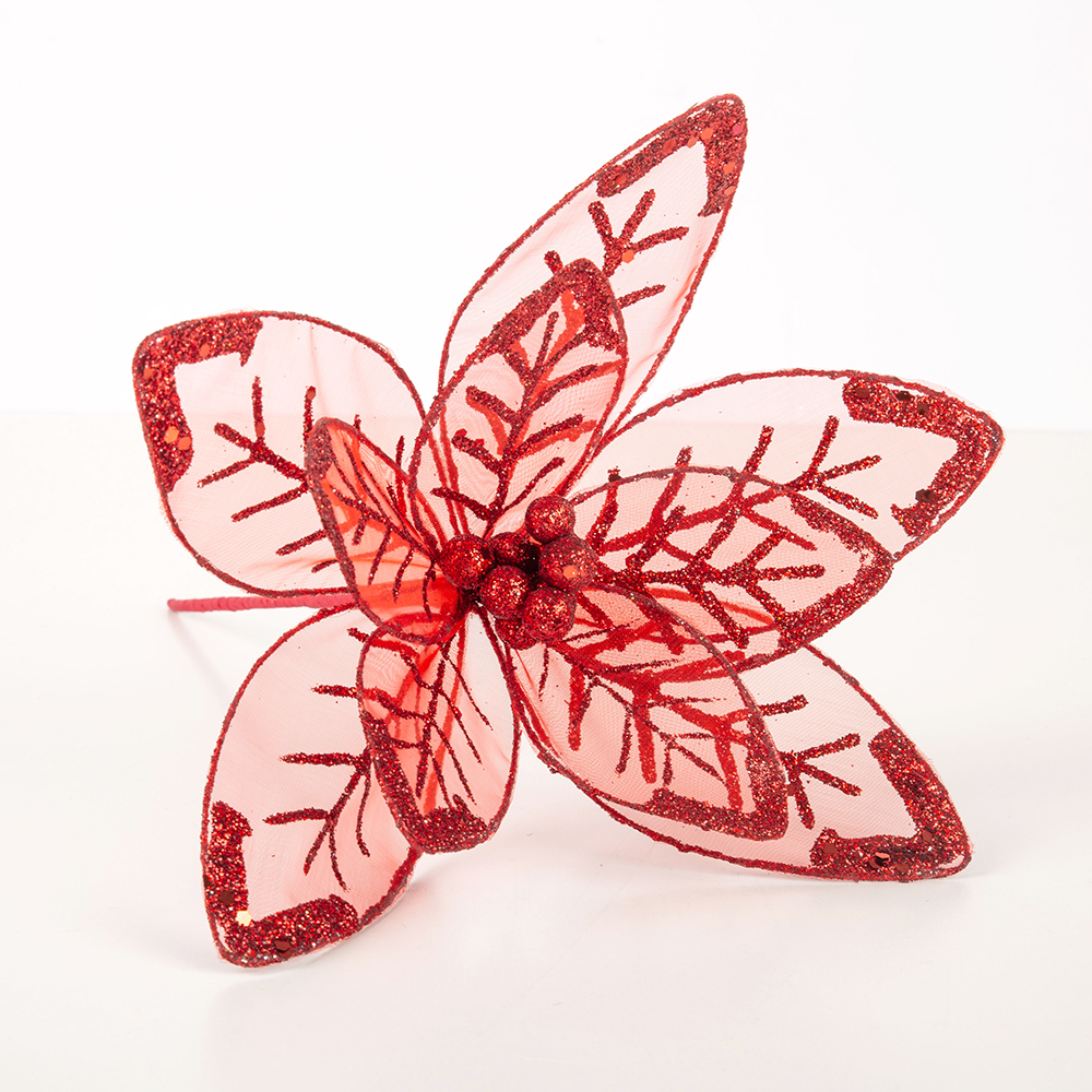 Flor decorativa roja 30cm