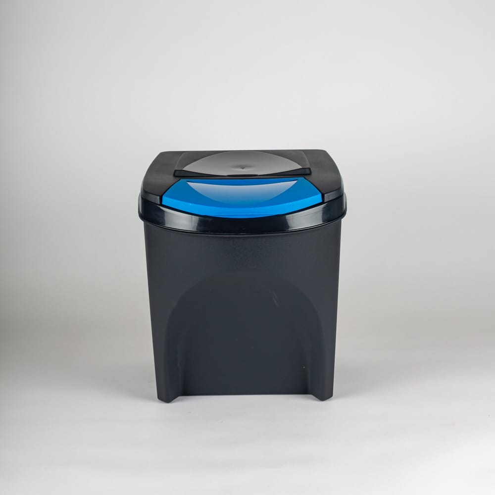 Set de 3 cubos de reciclaje de plástico 40x30x34cm