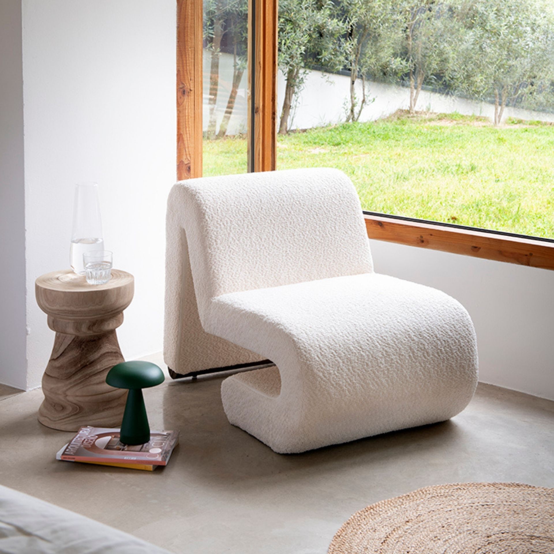 Butaca borreguito beige Ailen 59x86x64cm Clau&Chloe