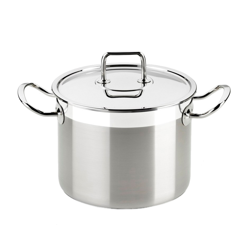 Olla de acero inoxidable con tapa de cristal &Oslash;30cm
