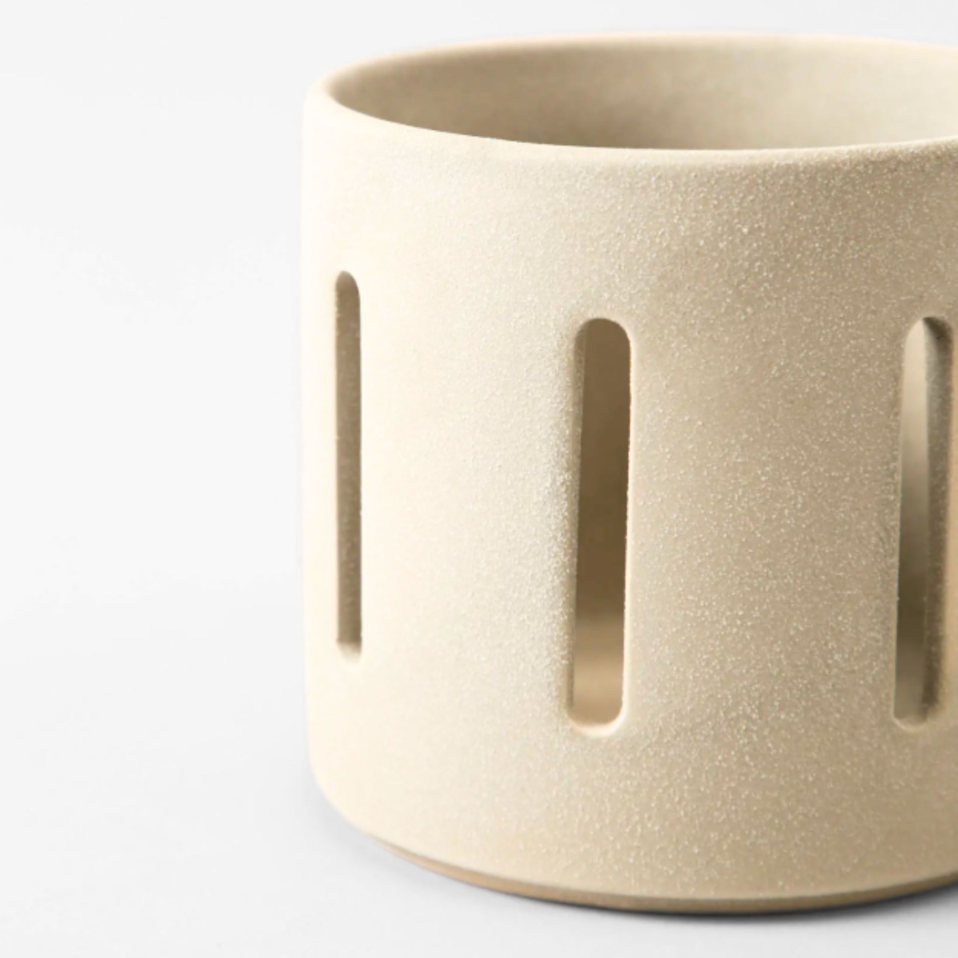 Portavelas de cer&aacute;mica blanco 10cm