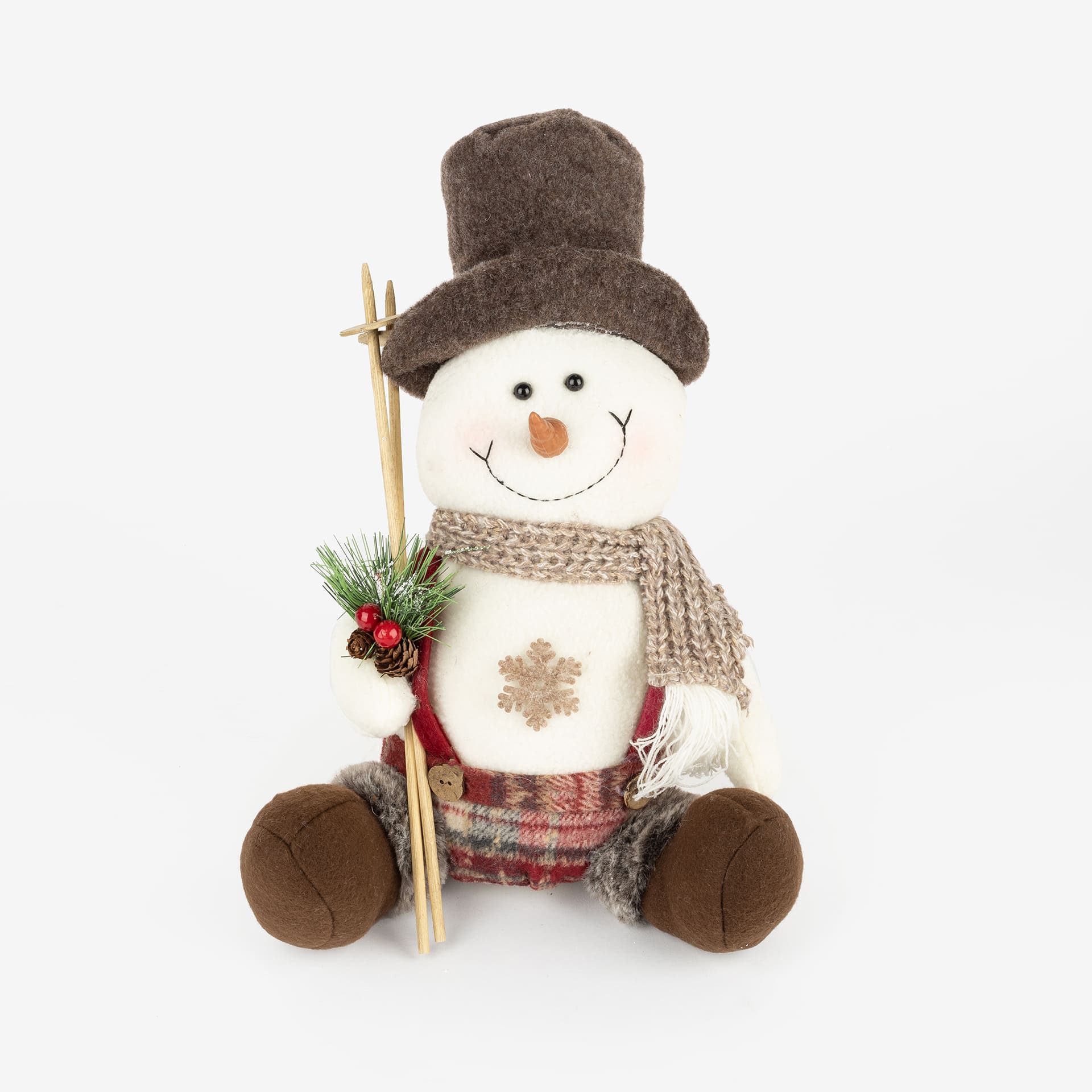 Figura decorativa Muñeco de nieve sentado Elegant 30cm