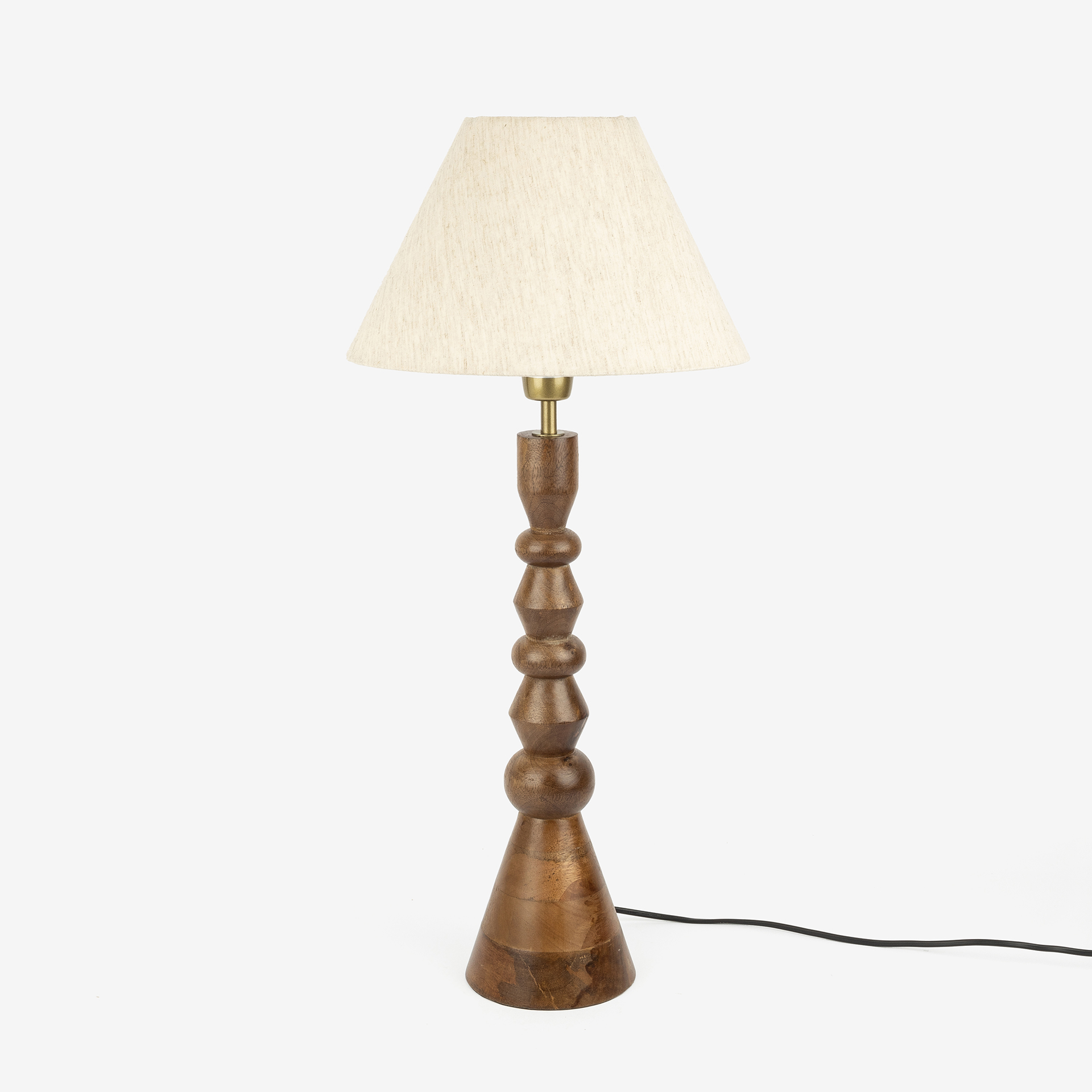 Lámpara de mesa de madera de mango Vati Ø14x55cm