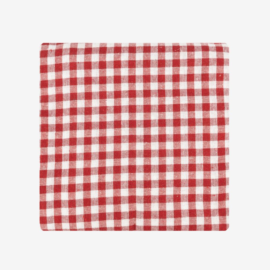 Mantel de algod&oacute;n rojo Vichy 150x200cm