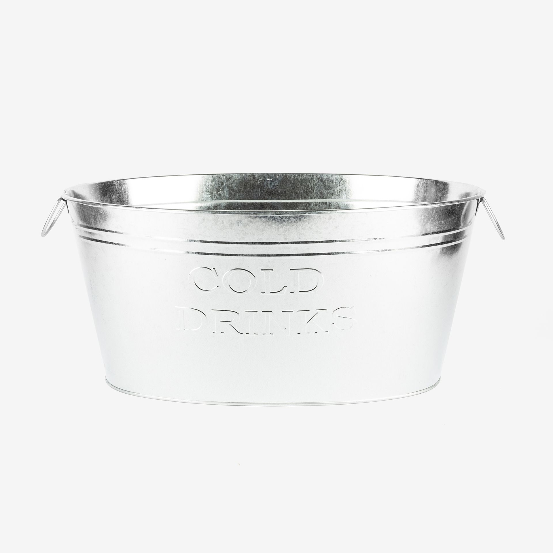 Cubitera con asas ovalada de zinc 50x35cm