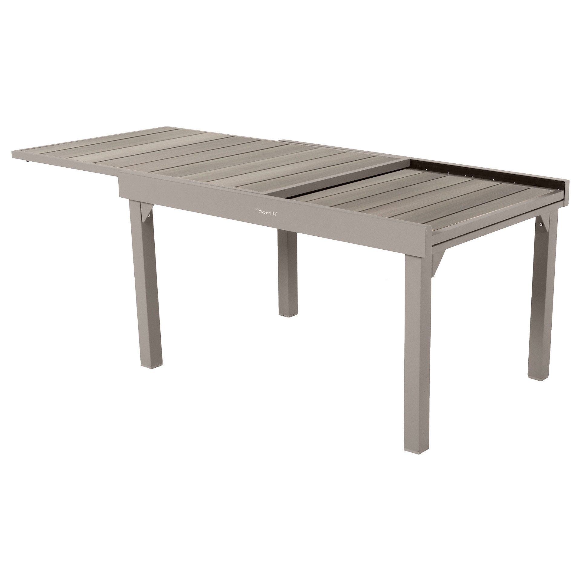 Mesa extensible gris de aluminio Palma 140/270x90cm