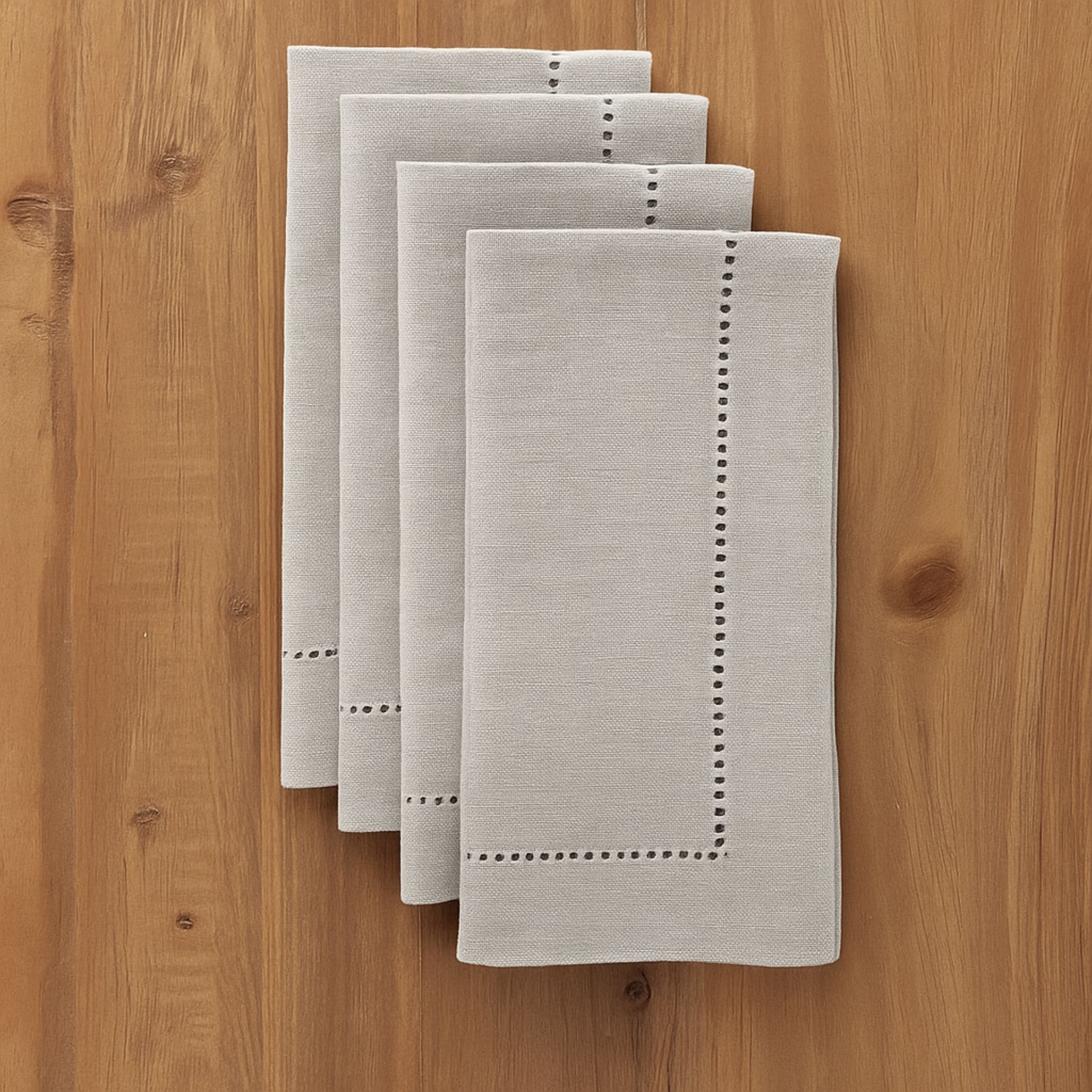 Set de 4 servilletas de algod&oacute;n grises 40x40cm