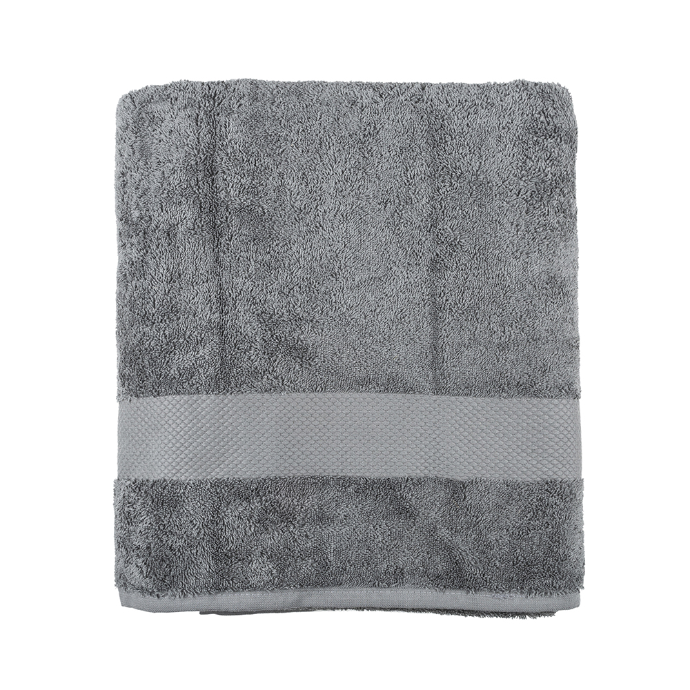 Toalla de ducha XL de algodón gris oscuro Vic 100x150cm - 500 gr/m²