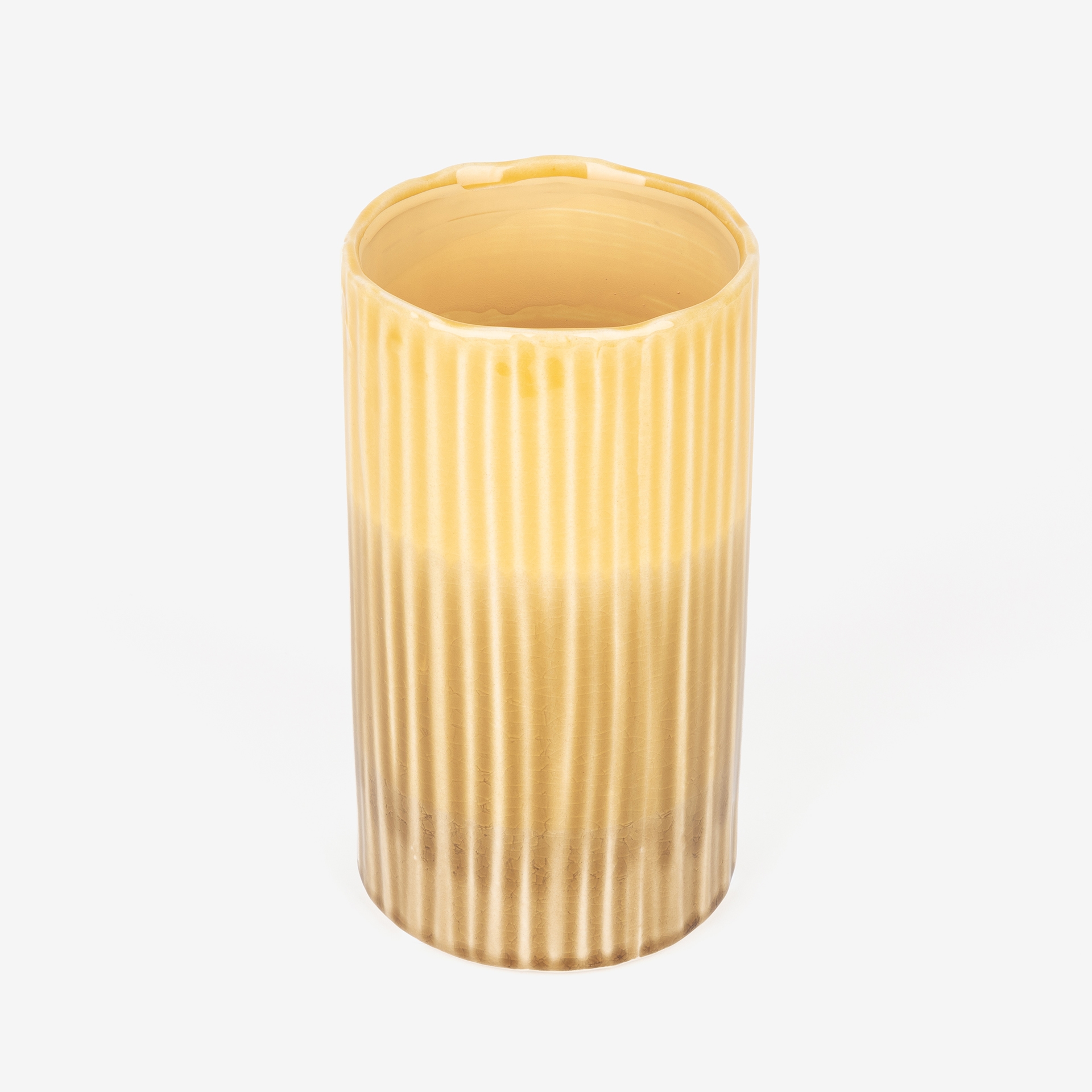 Jarrón de loza amarillo Sunday Ø11x19,6cm