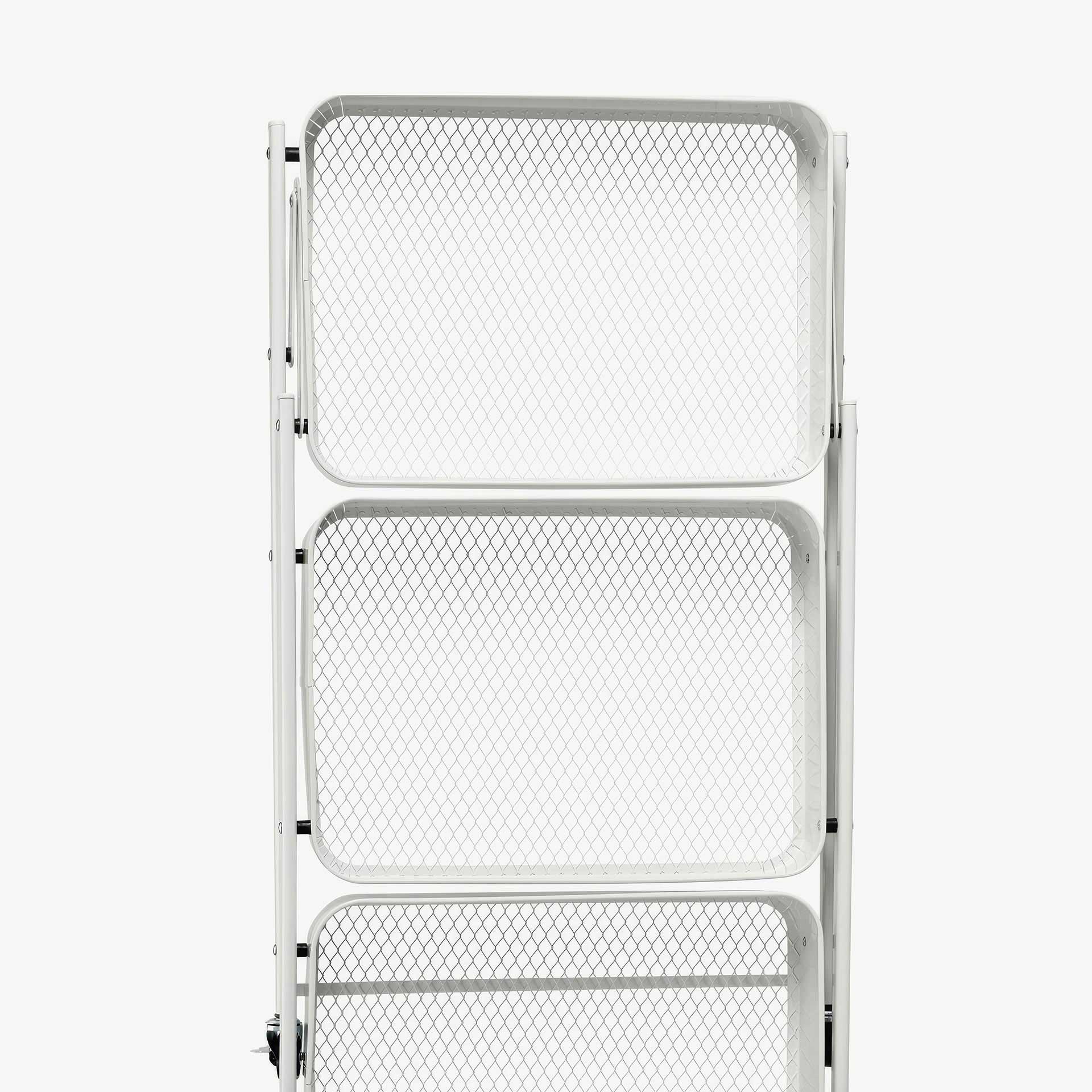 Carro de cocina plegable blanco de hierro Ares 77cm
