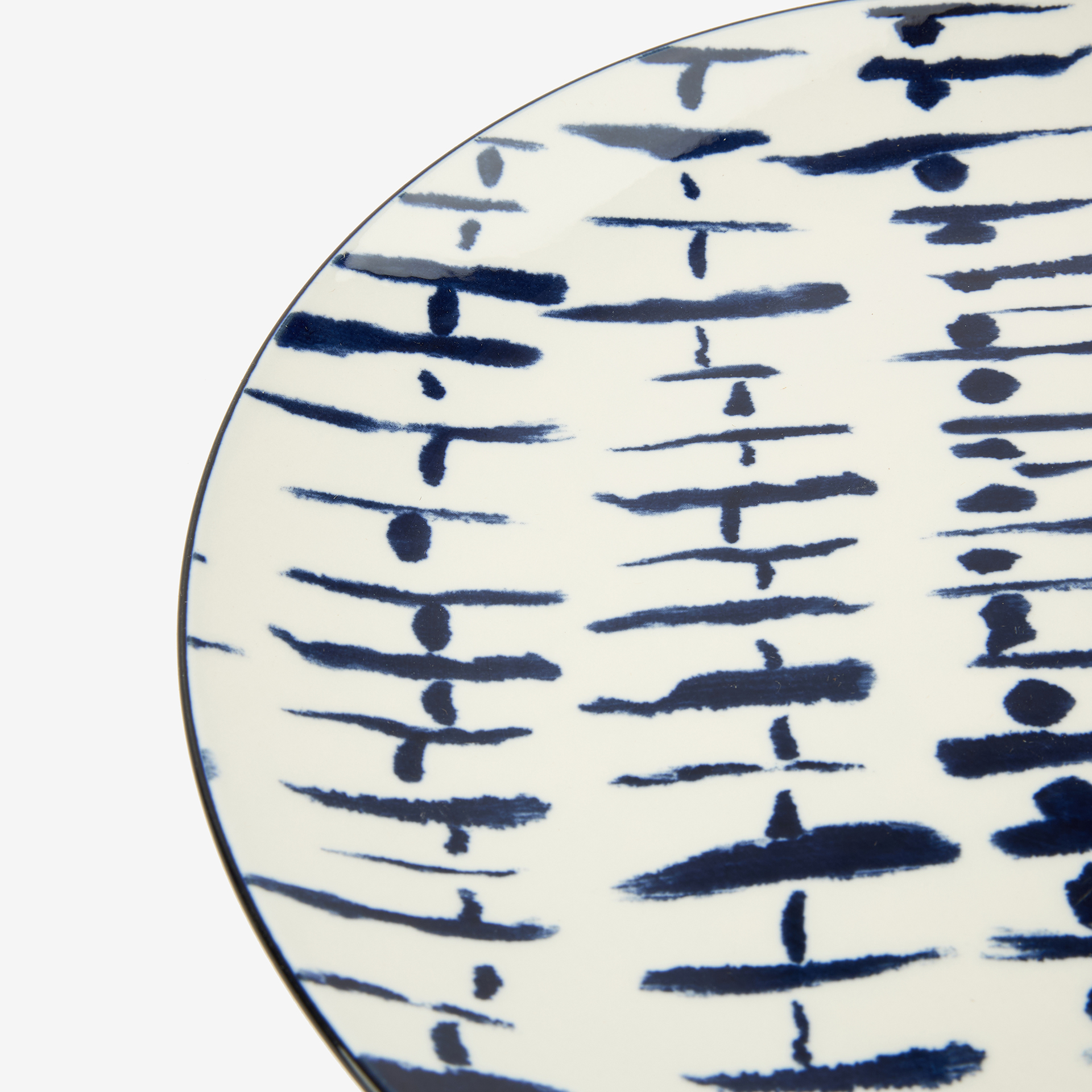 Vajilla de 18 piezas de porcelana azul Reine