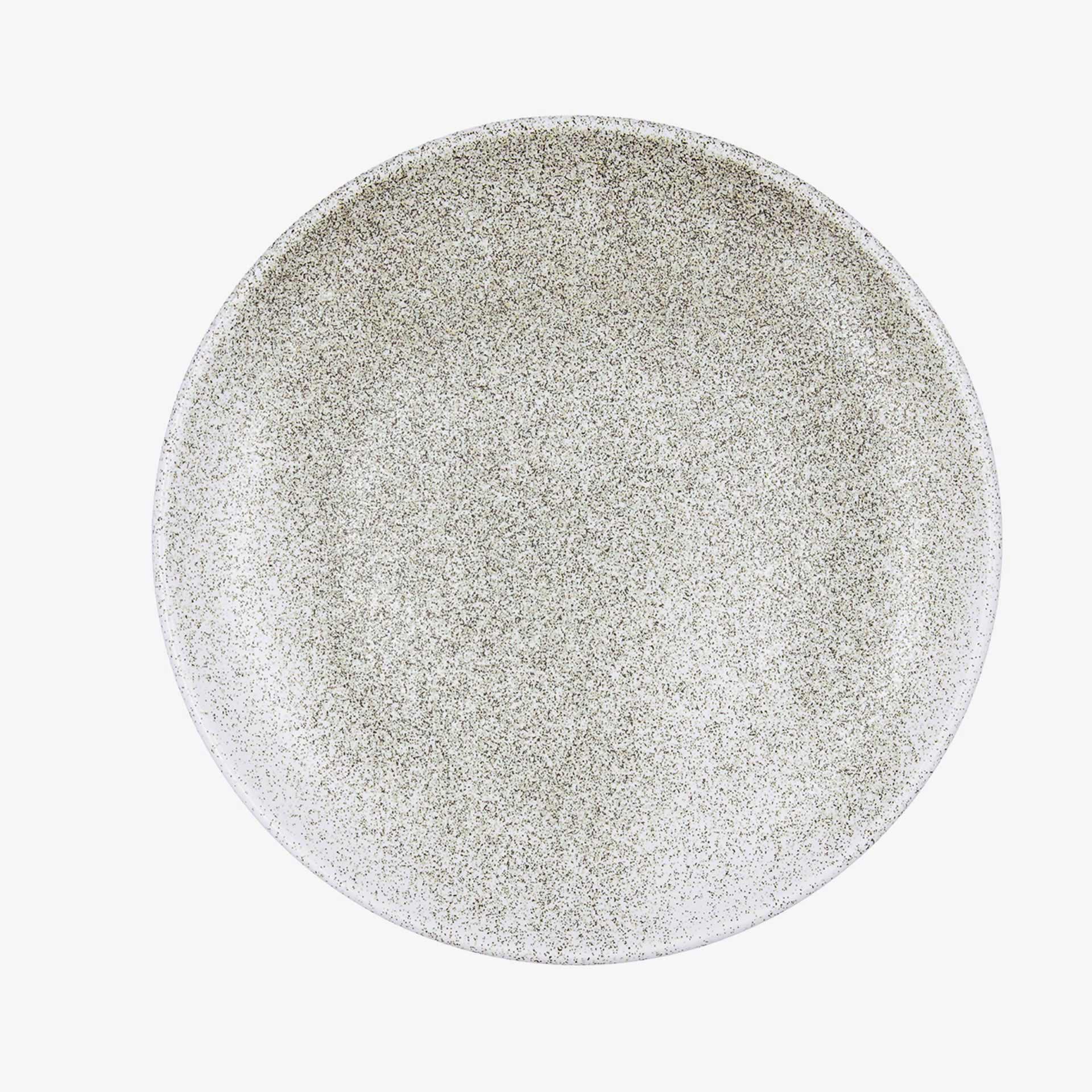 Plato llano gris efecto piedra de porcelana Travertin &Oslash;27cm