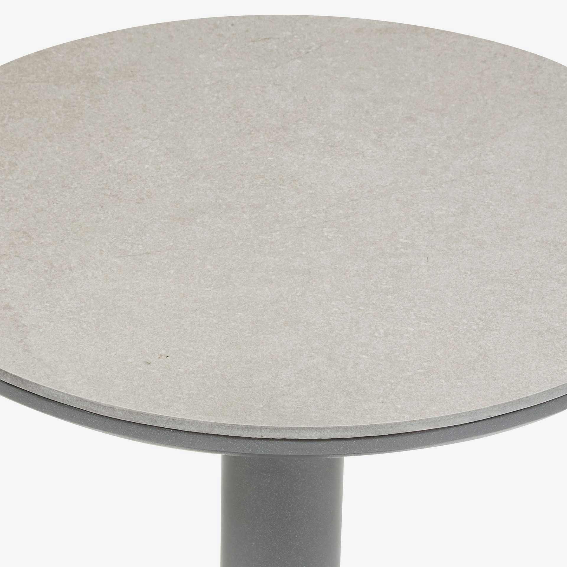 Mesa auxiliar de jard&iacute;n de acero grafito Solena &Oslash;40x50cm