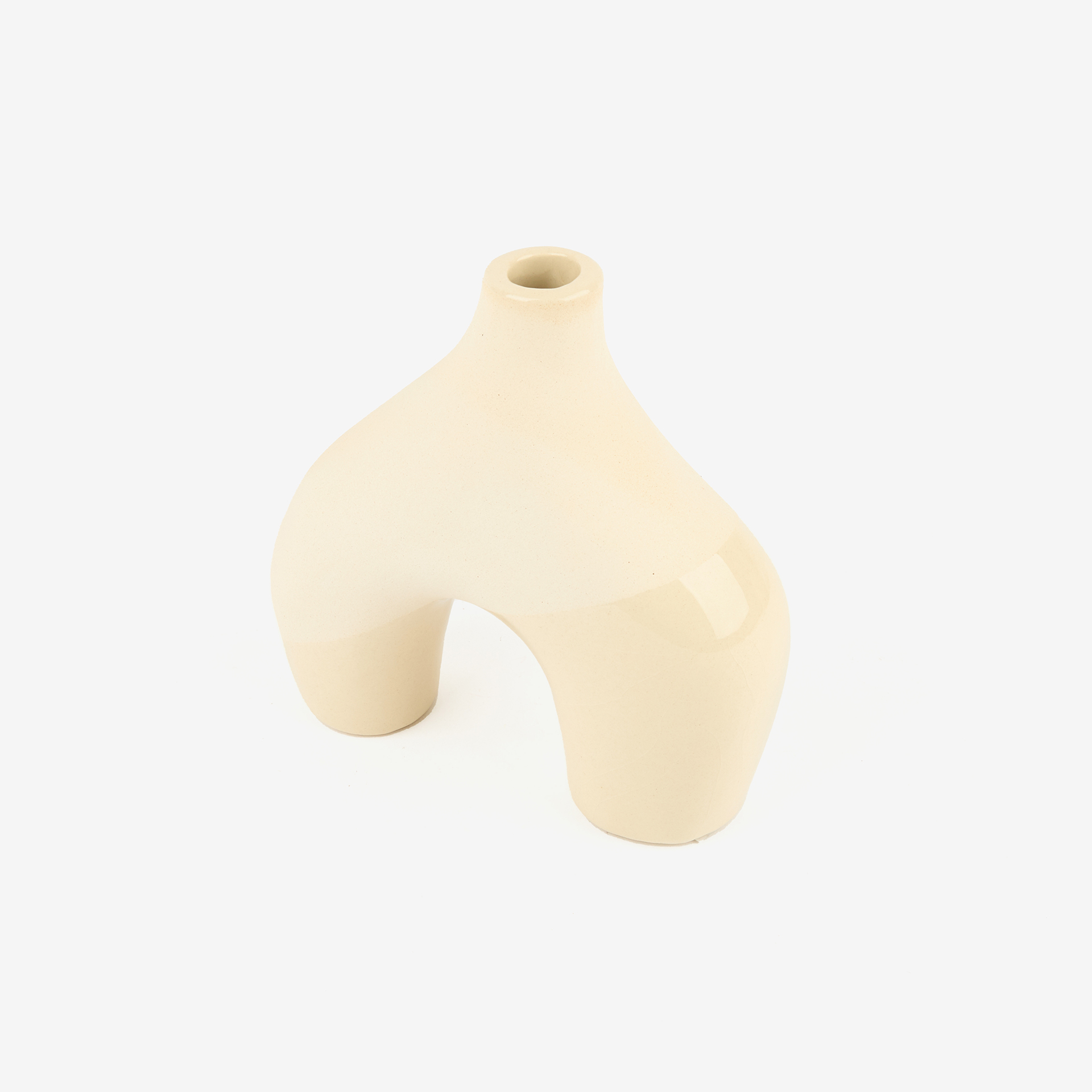 Candelabro de cerámica beige Capiro 15x15x6cm