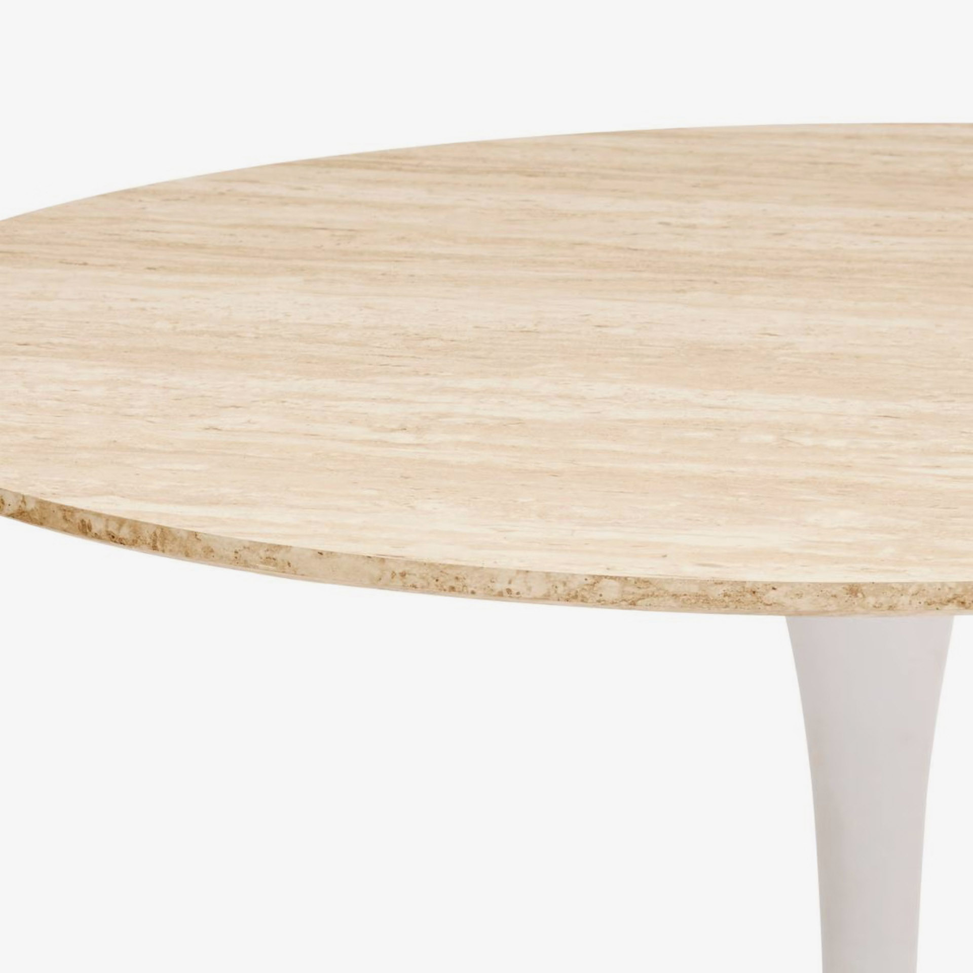 Mesa de comedor blanca de madera efecto travertino Joran &Oslash;102cm 