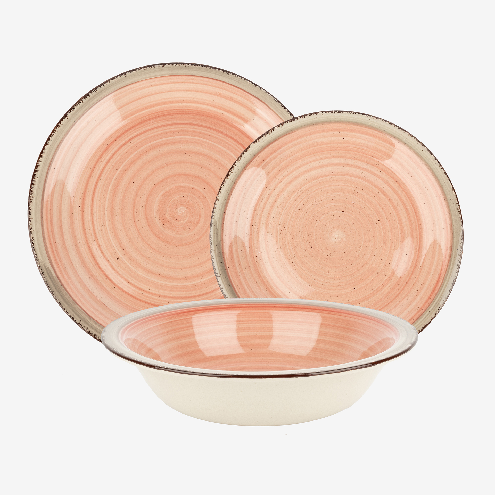 Vajilla de porcelana de 18 piezas rosa Juliett