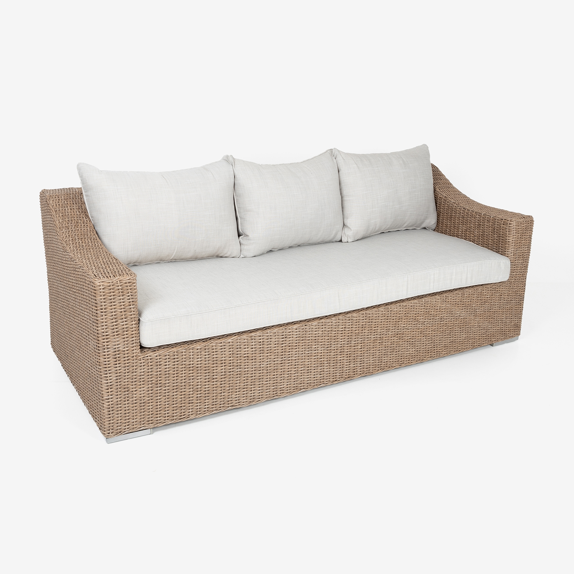 Set de jard&iacute;n de 4 piezas de rat&aacute;n sint&eacute;tico beige Zanz&iacute;bar