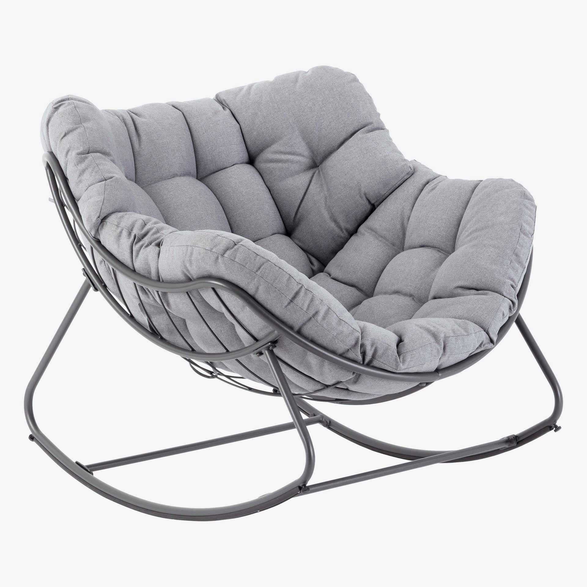 Mecedora de jard&iacute;n de acero grafito Paolux 96x109x83cm