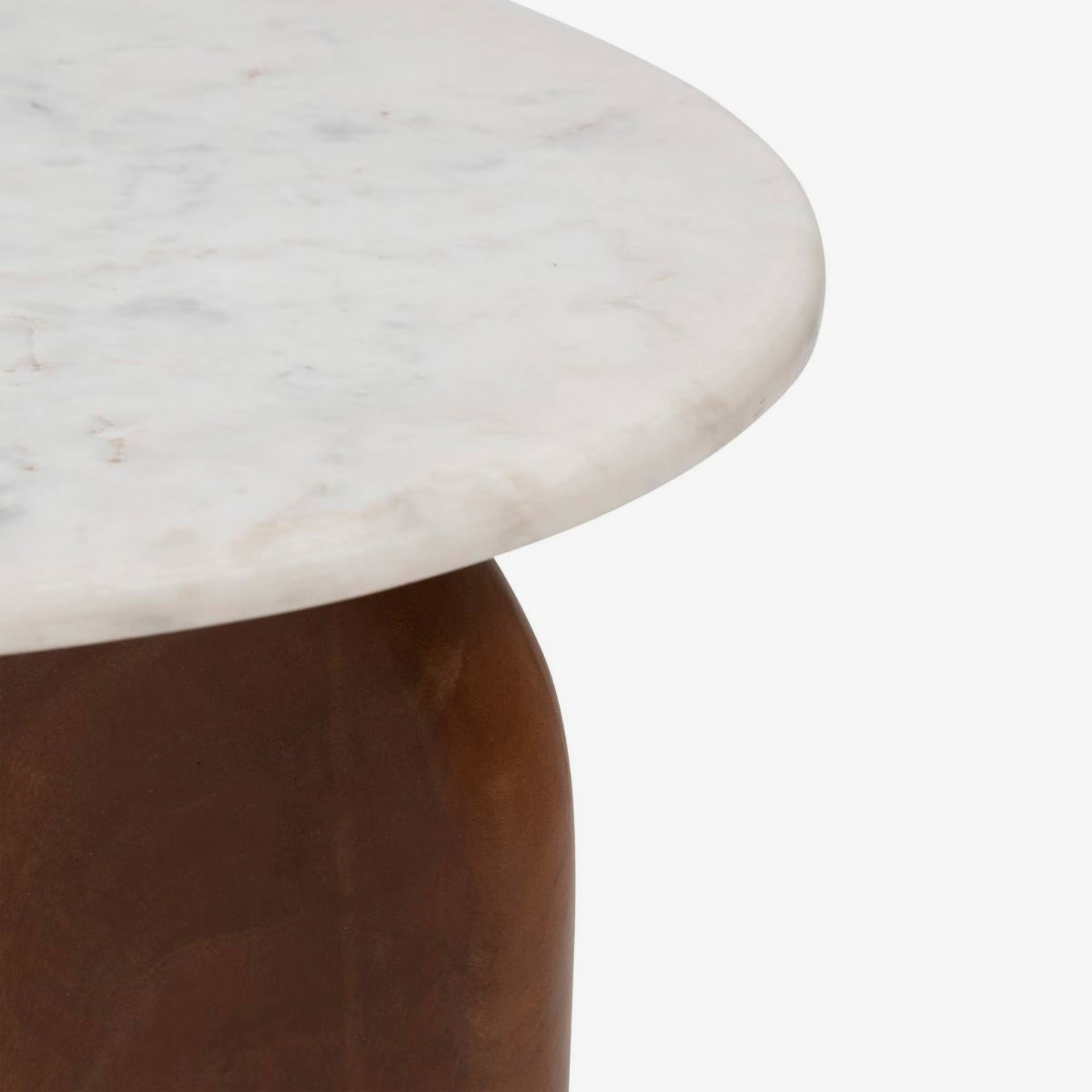 Mesa auxiliar de madera y m&aacute;rmol Ciran &Oslash;51cm 