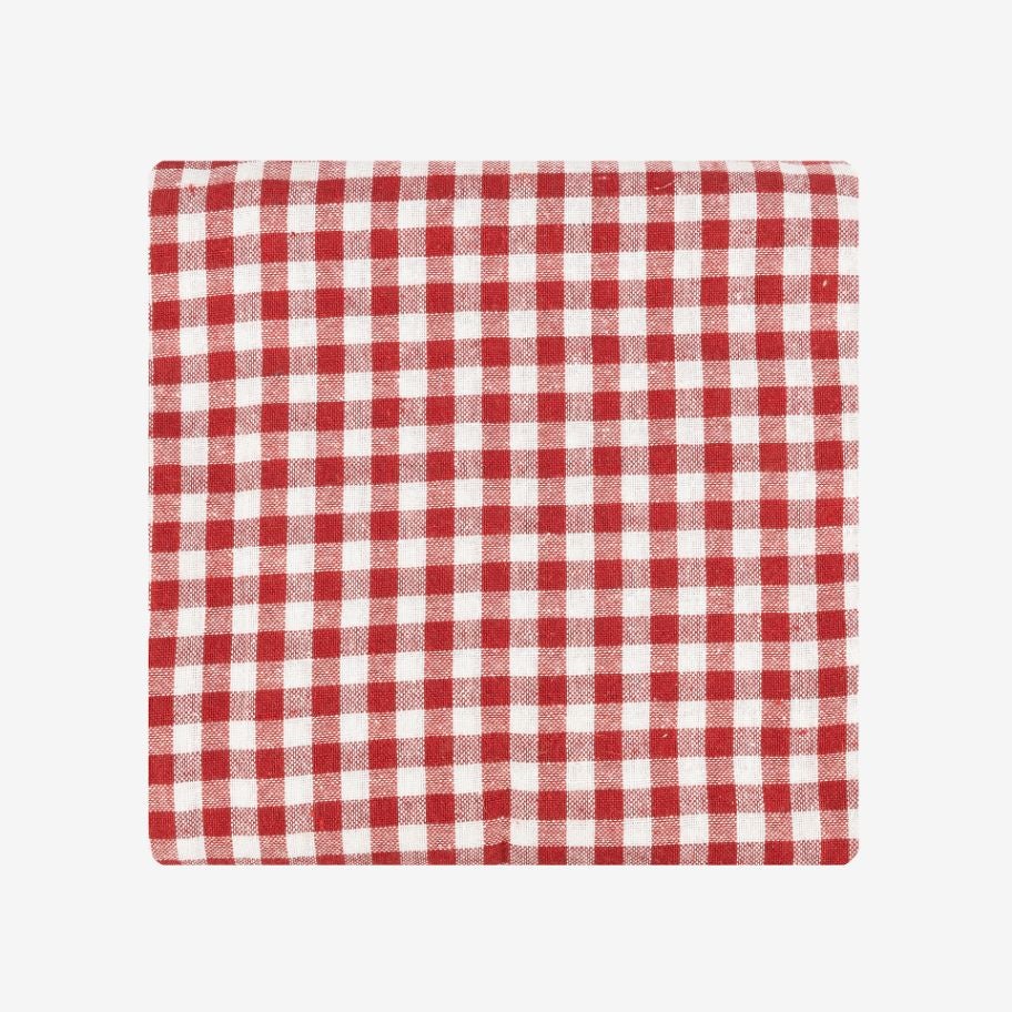 Mantel de algod&oacute;n rojo Vichy 150x150cm