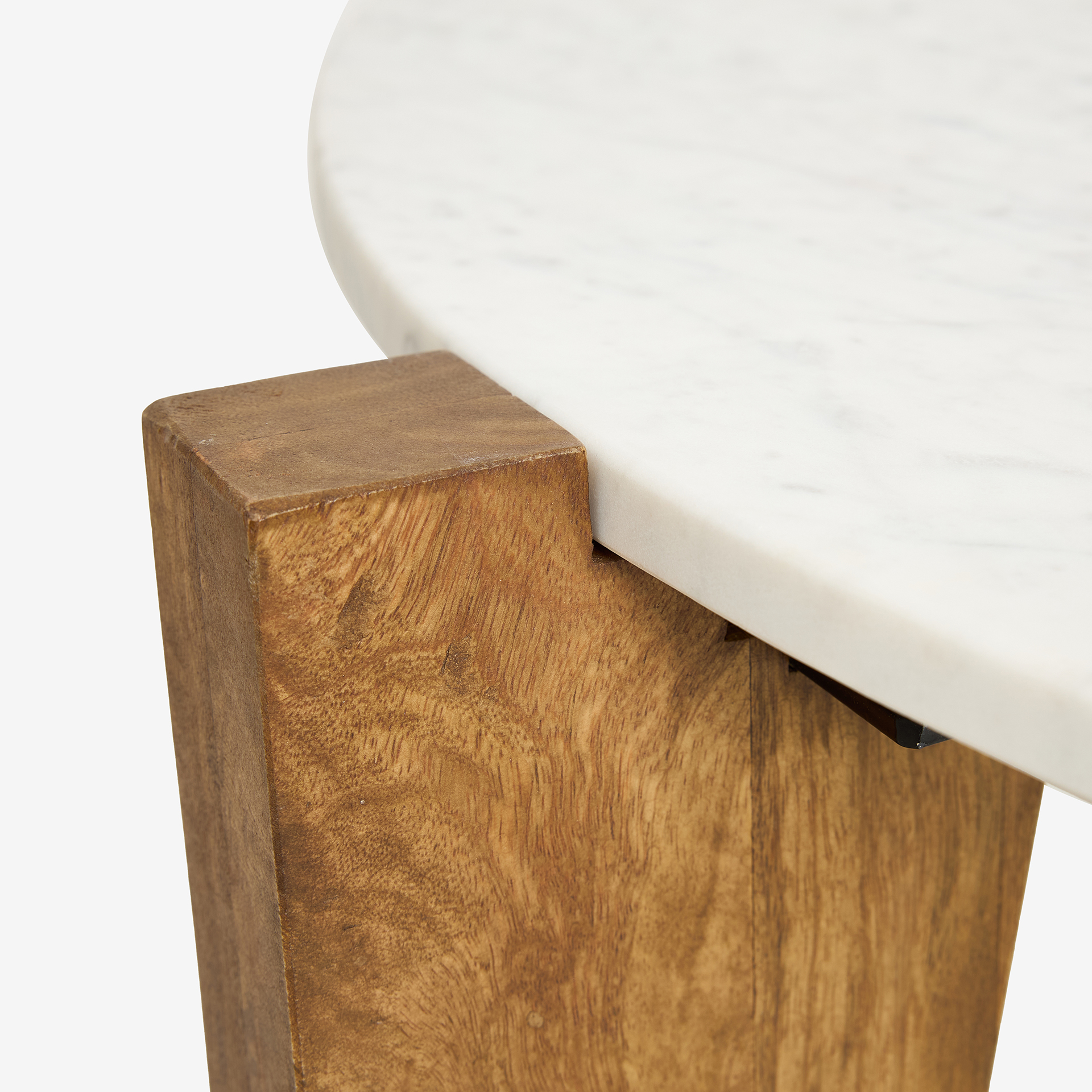 Mesa de centro de mármol y madera Berlín Ø90x45 Clau&Chloe