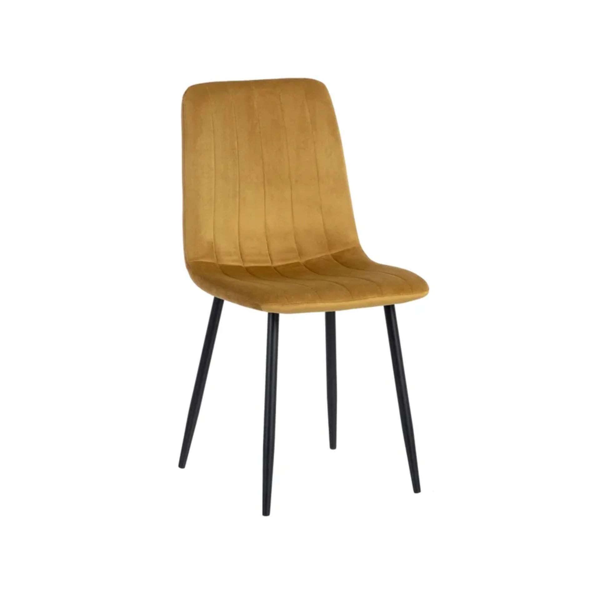 Set de 4 sillas de comedor de terciopelo dorado Izabal 55x44x88cm